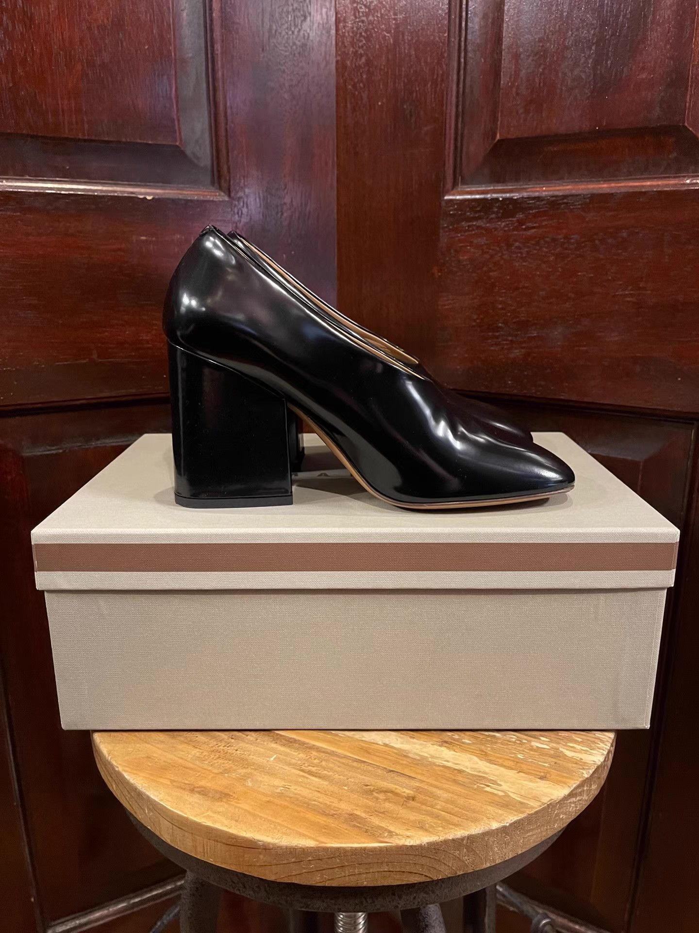Marni MARNI Women's Black Chunky‑Heel Pumps Ｑ25 Size US 7.5 / IT 37.5 - 2 Thumbnail