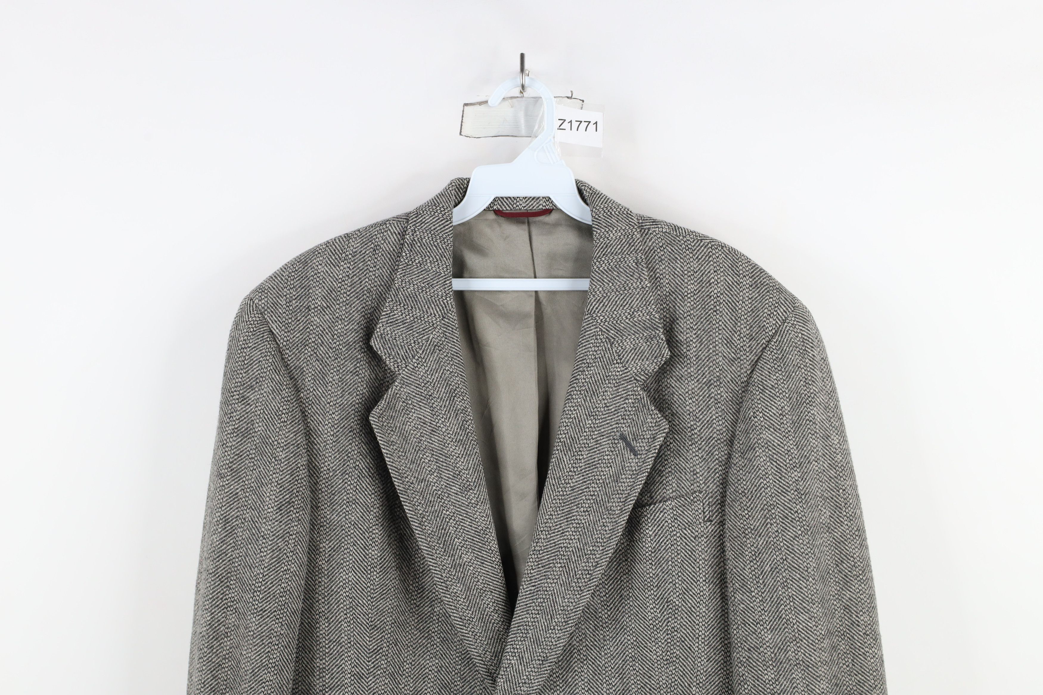 Vintage Vintage 90s Streetwear Wool Tweed Herringbone Blazer Jacket Size US L / EU 52-54 / 3 - 2 Thumbnail