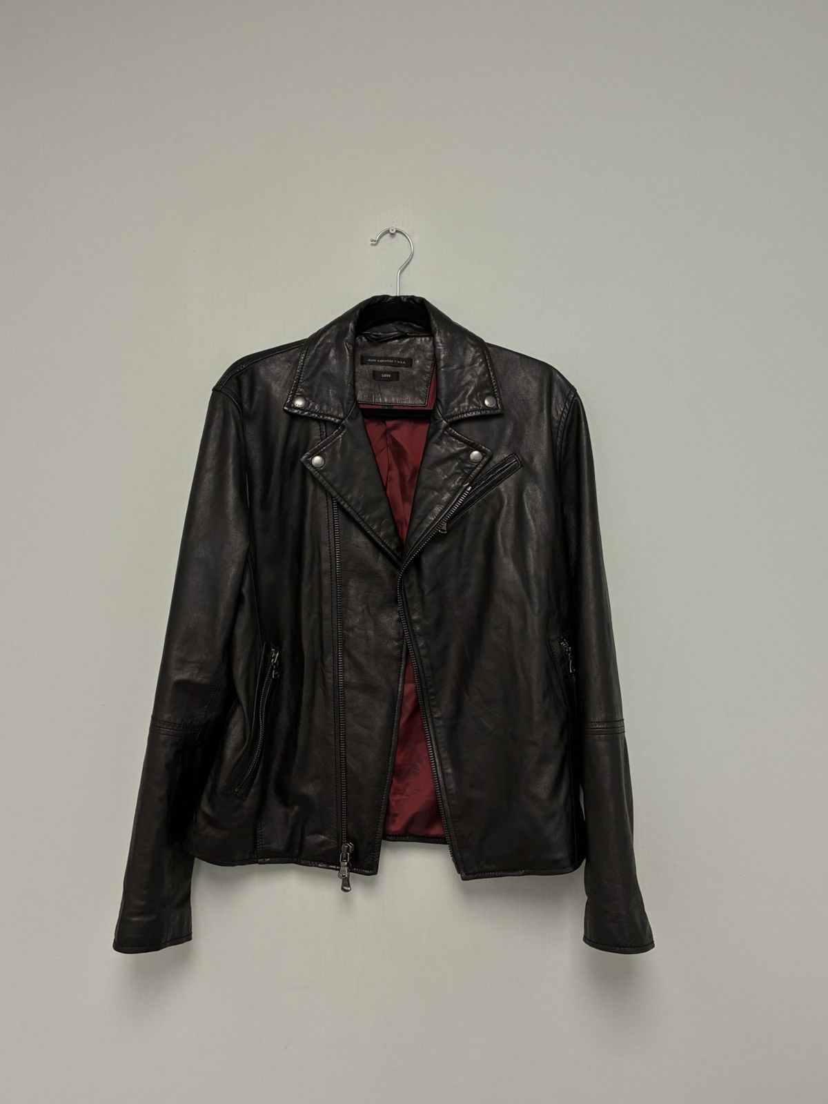 John Varvatos Asymmetrical Leather Biker Jacket. Small Size US S / EU 44-46 / 1 - 13 Thumbnail