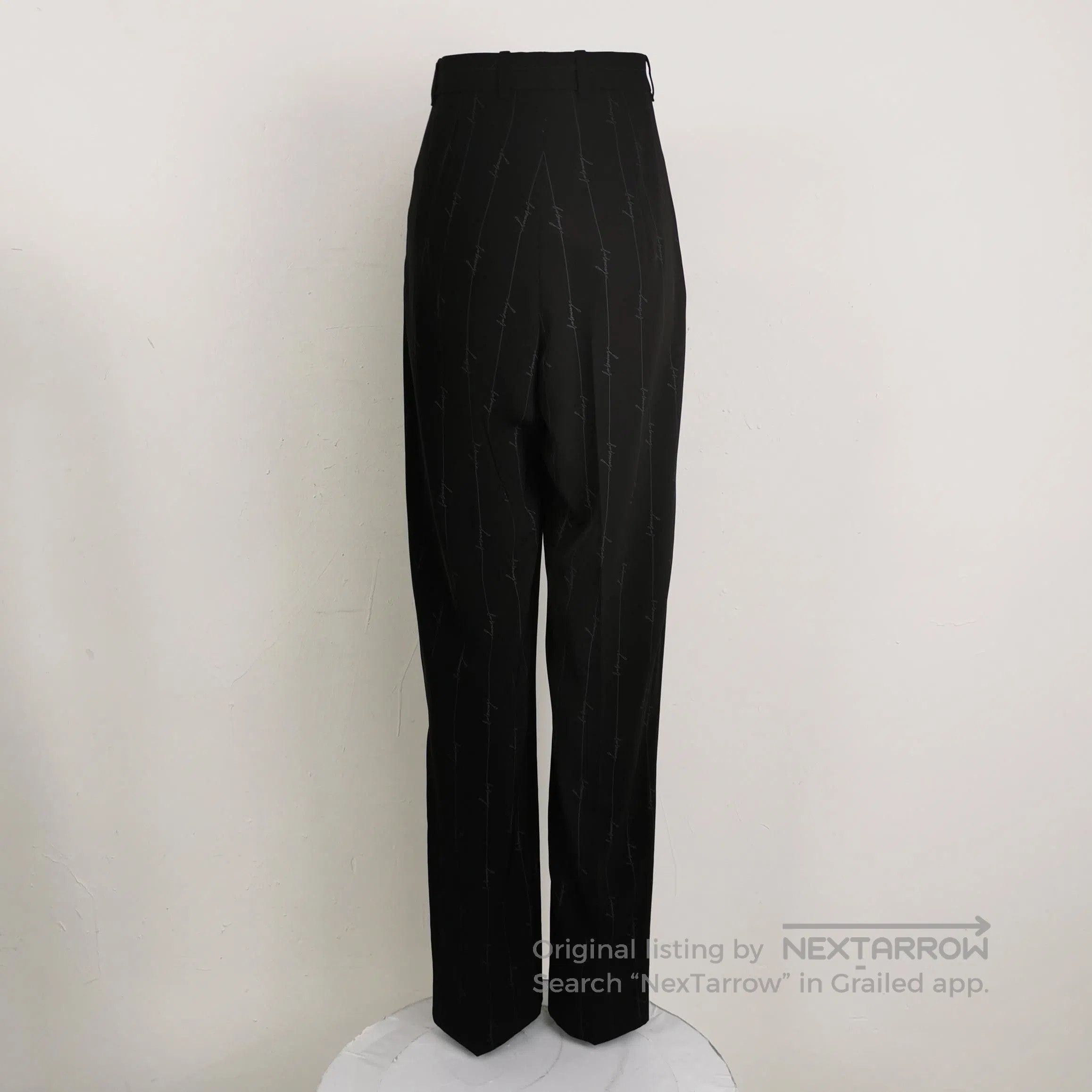 Balenciaga Balenciaga Striped Logo Print Black Trousers XXS. Size 33" - 1 Thumbnail