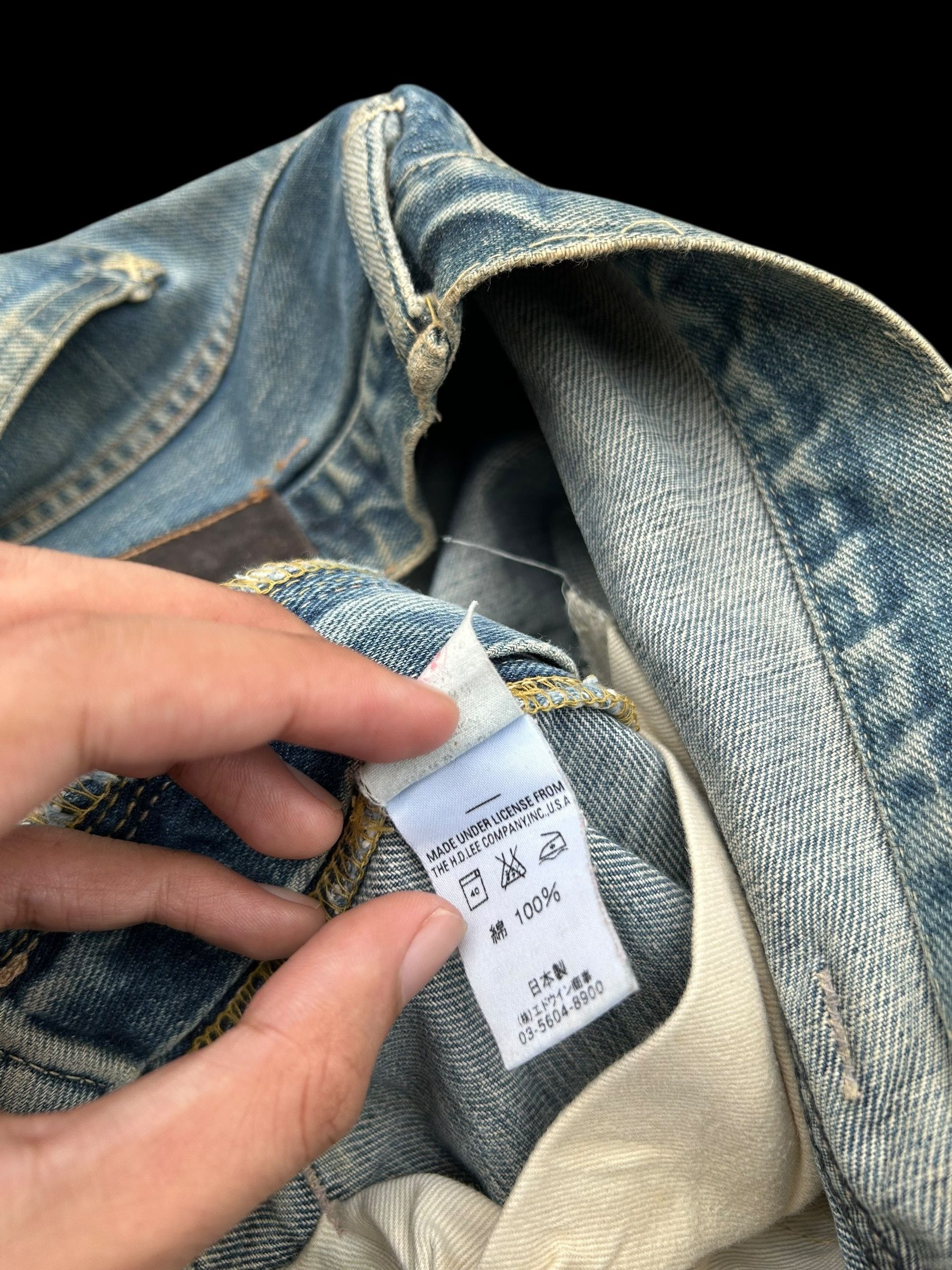 Kapital × Lee × Vintage Thrashed Vintage Lee Riders Selvedge Denim Jeans Size US 35 - 12 Thumbnail
