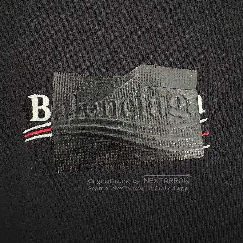 Balenciaga Balenciaga Blocked Tape Wave Logo Short Sleeve T-Shirt Size US XS / EU 42 / 0 - 6 Thumbnail