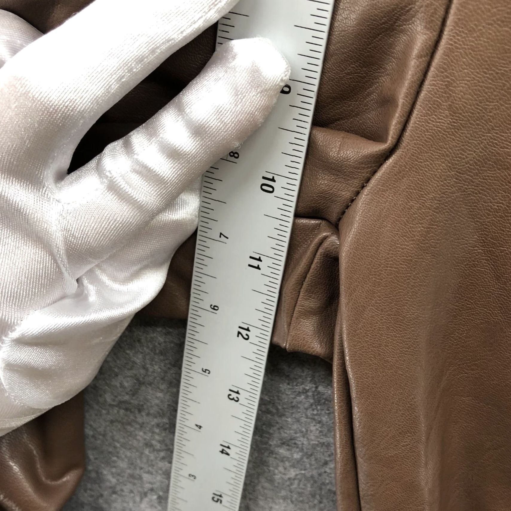 Vintage Kendal + Kyle Womens M Faux Leather Leggings Brown Stretchy Size 32" / US 10 / IT 46 - 6 Thumbnail