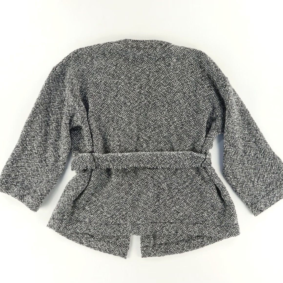 Eileen Fisher VINTAGE Eileen Fisher Open Front Yarn Knit Belted Solid V-Neck Long Sleeve Gray Women's M Shirt Size M / US 6-8 / IT 42-44 - 4 Thumbnail