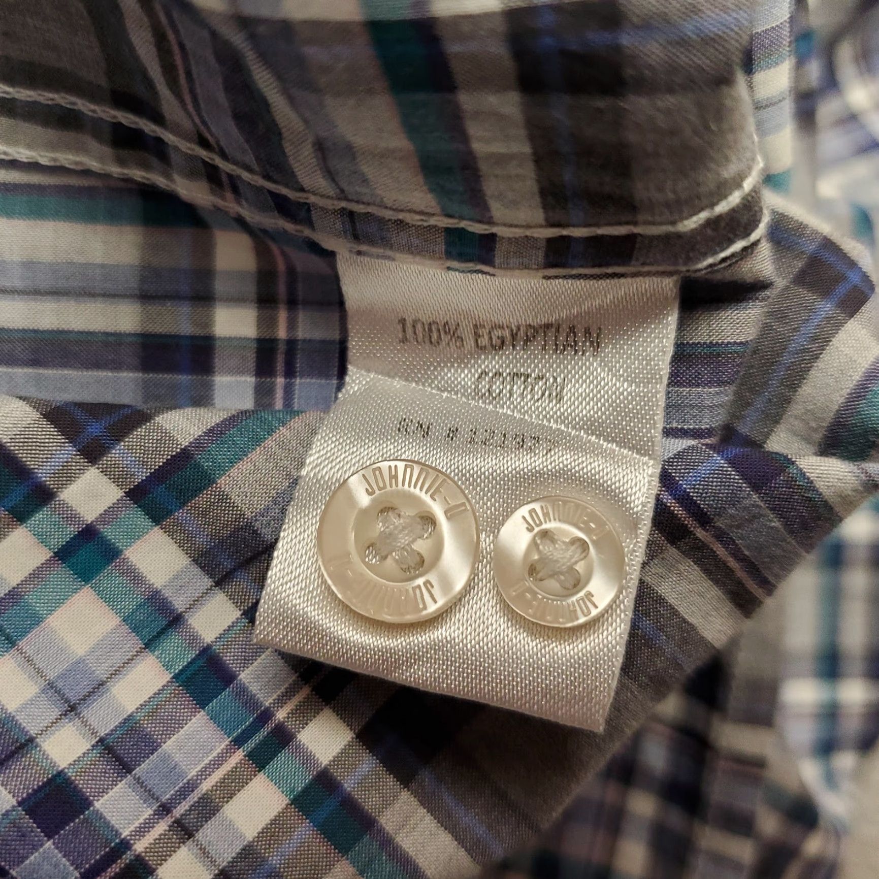 johnnie-O Johnnie-O Shirt Mens M Gray Blue Plaid 100% Cotton Long Sleeve Button-Up Casual Classic Size US M / EU 48-50 / 2 - 5 Thumbnail