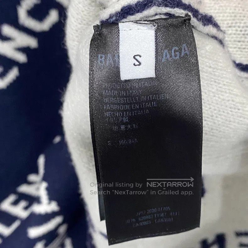 Balenciaga Balenciaga Knitted sweater with logo all over Size US S / EU 44-46 / 1 - 5 Thumbnail