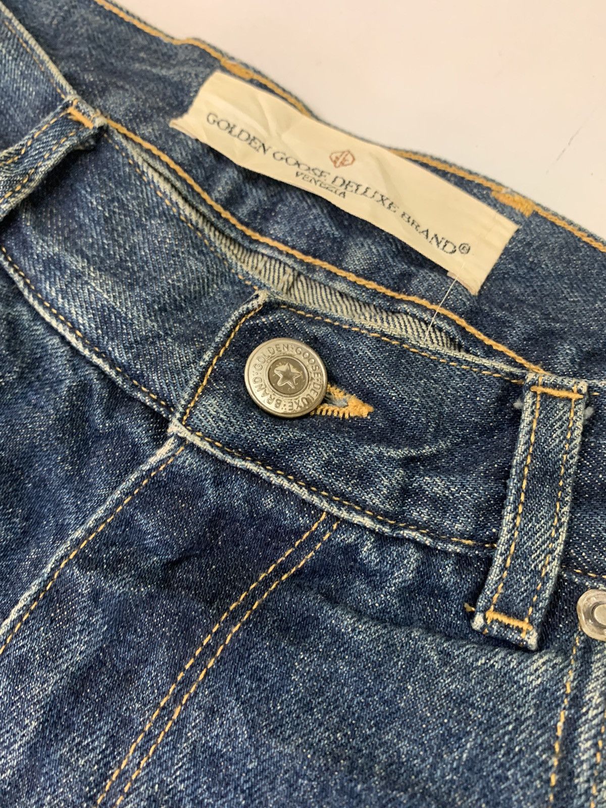 image of Distressed Denim x Golden Goose Jeans High Rise in Denim, Men's (Size 26)