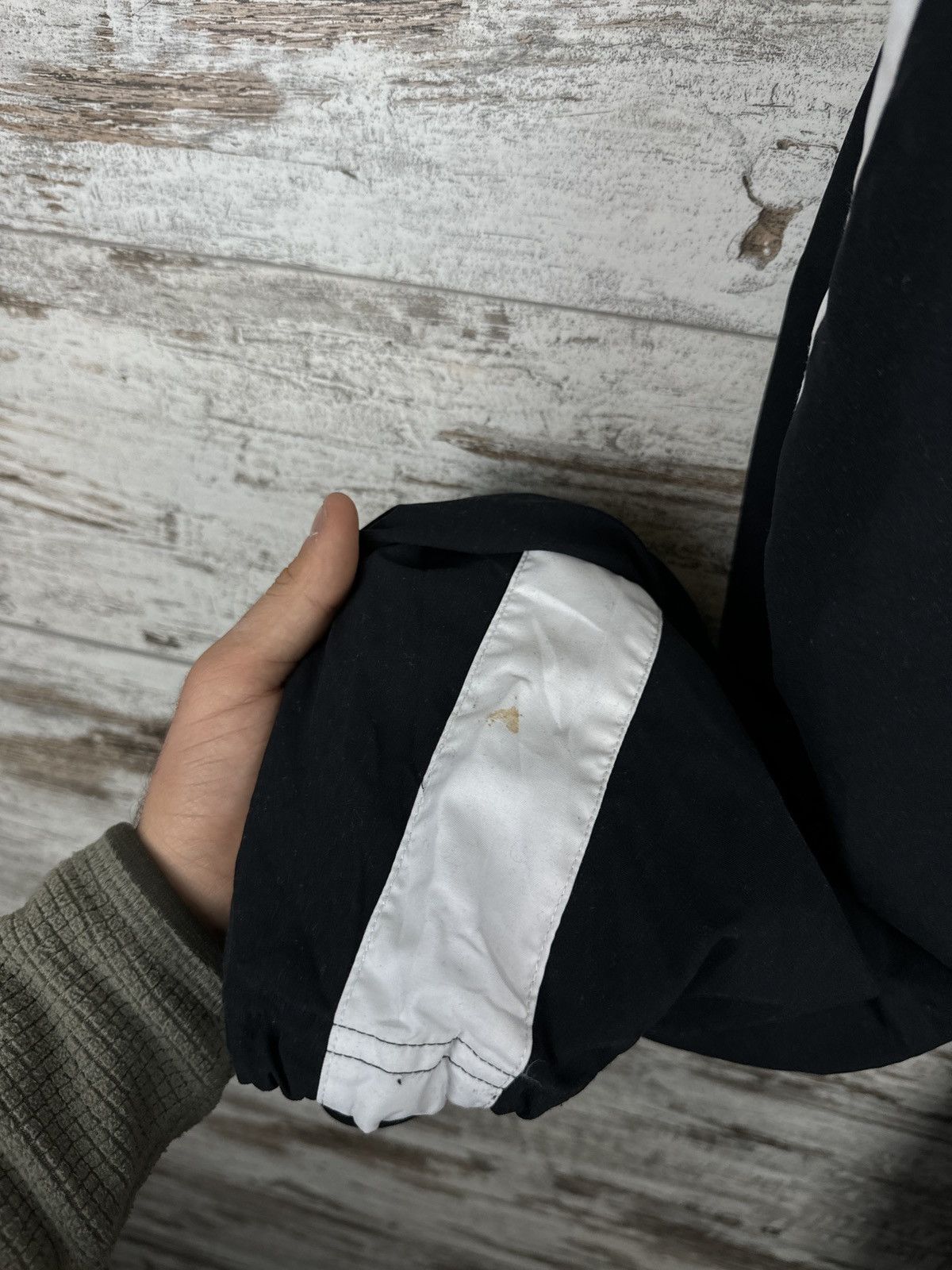 Nike × Vintage Mens Vintage Nike drill pants sweatpants swoosh black rare Size US 32 / EU 48 - 9 Thumbnail