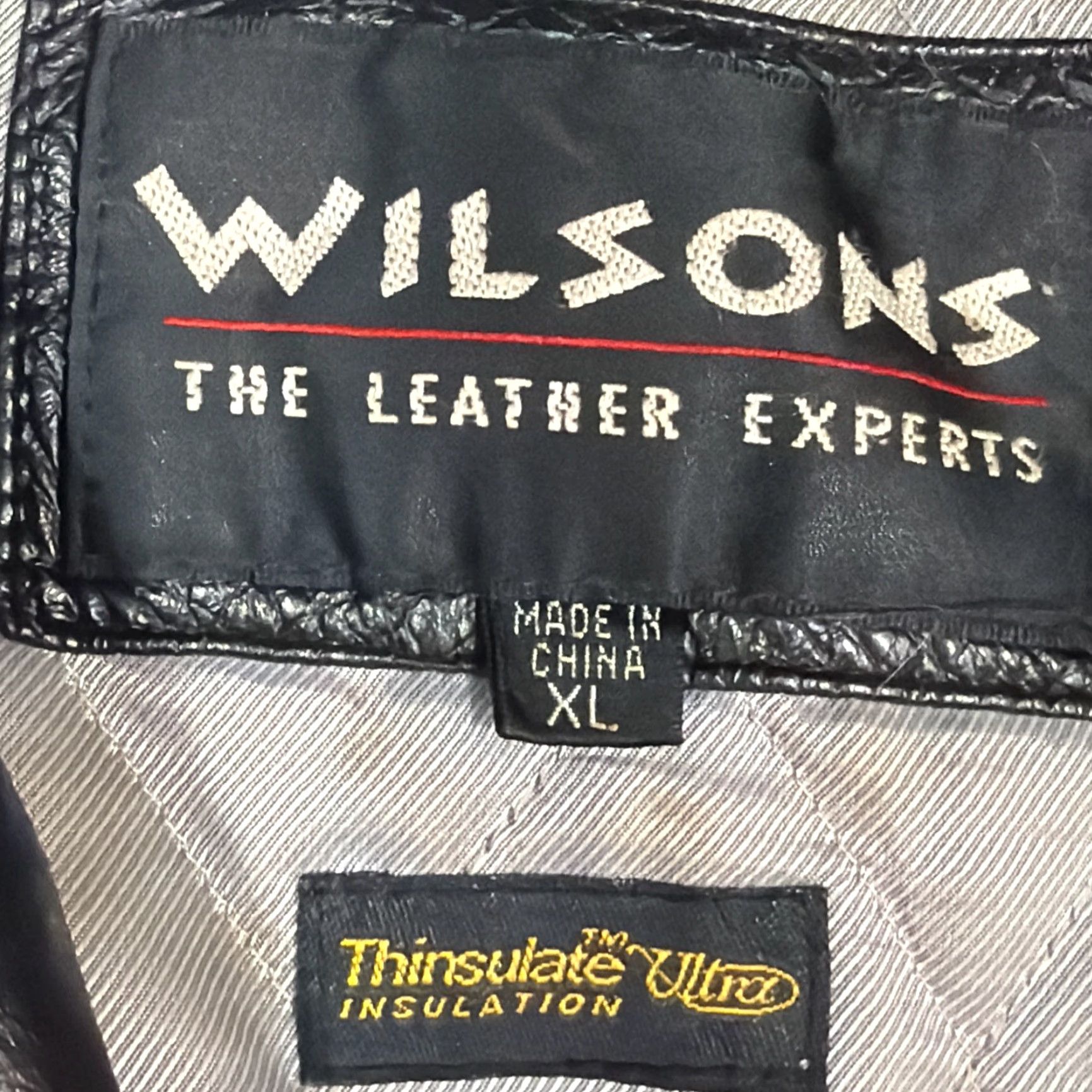 Wilson VINTAGE Wilson Leather Trench Coat Women XL Button Front Belted Pockets Thinsulate Lining 90s Classic Motorcycle, Black, Jacket Size XL / US 12-14 / IT 48-50 - 3 Thumbnail