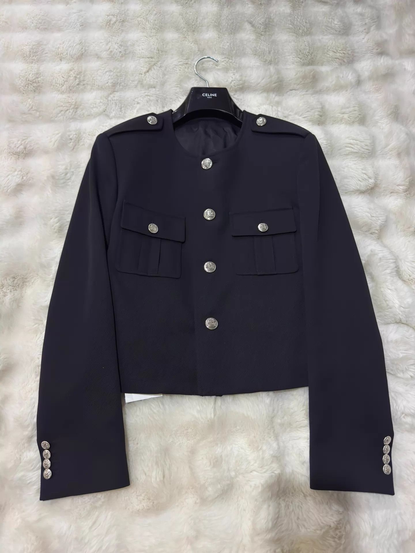 Celine Celine Hedi Men's Wool Hunting Jacket 48 Black Silver New Size US M / EU 48-50 / 2 - 1 Thumbnail