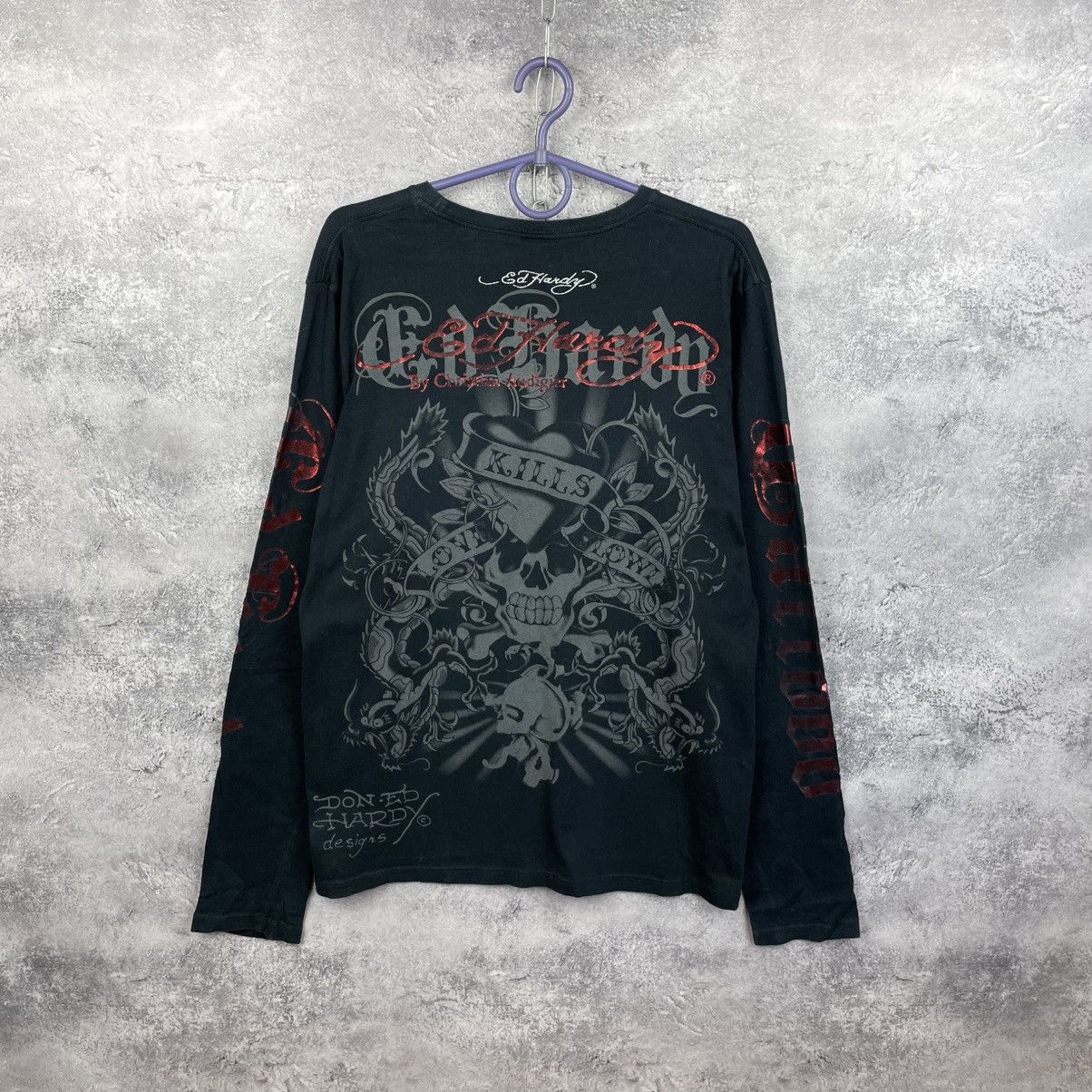 Ed Hardy Vintage Y2K Ed Hardy Christian Audigier Tatoo Longsleeve Size US L / EU 52-54 / 3 - 2 Thumbnail