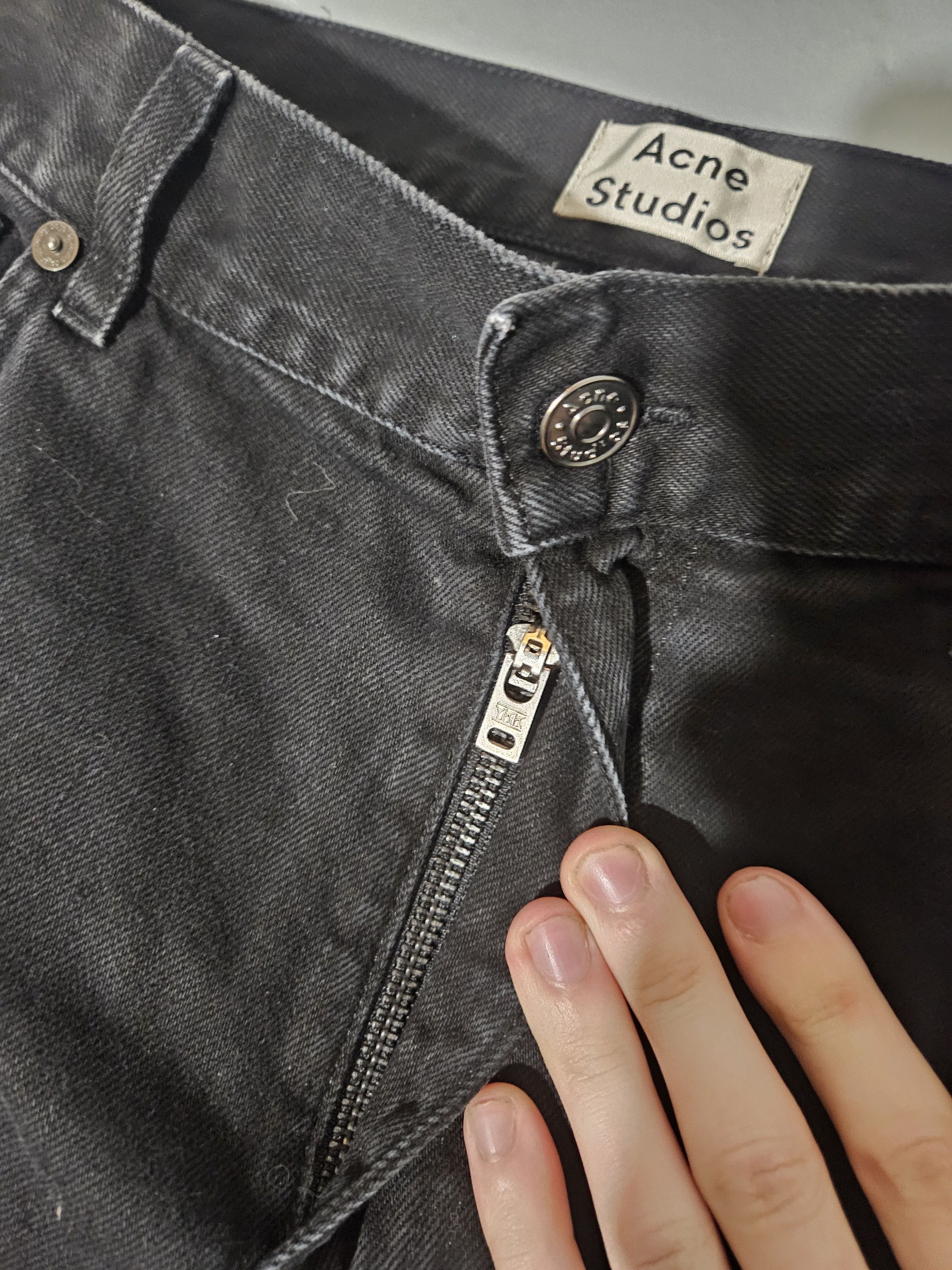 Acne Studios Boy Black Straight Fit Denim Jeans Size US 35 - 4 Thumbnail