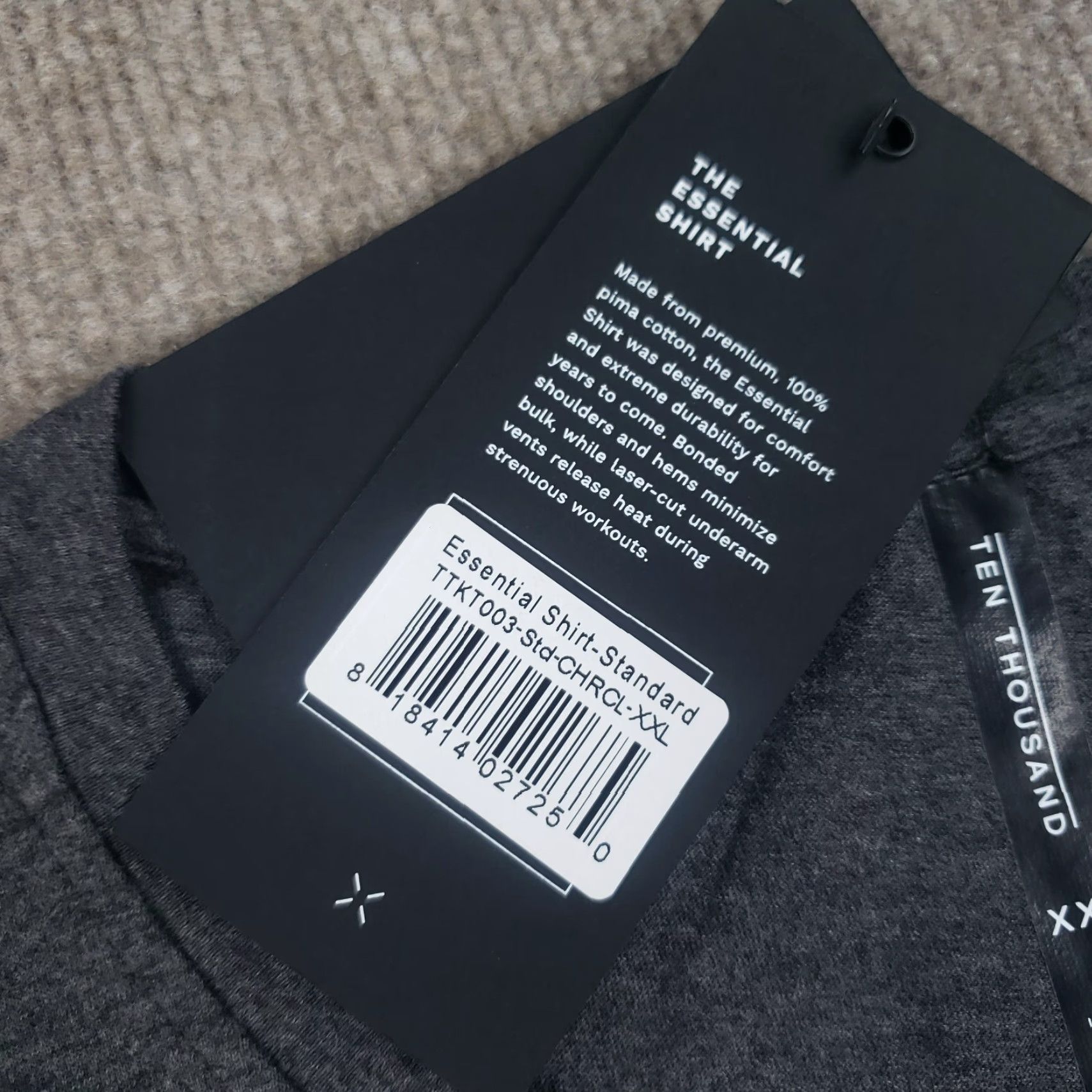 Ten Thousand Ten Thousand Essential Shirt Mens 2XL Gray Cotton Athletic Crew Neck Pullover T-Shirt 2XL Mens Gym & Training Size US XXL / EU 58 / 5 - 6 Thumbnail