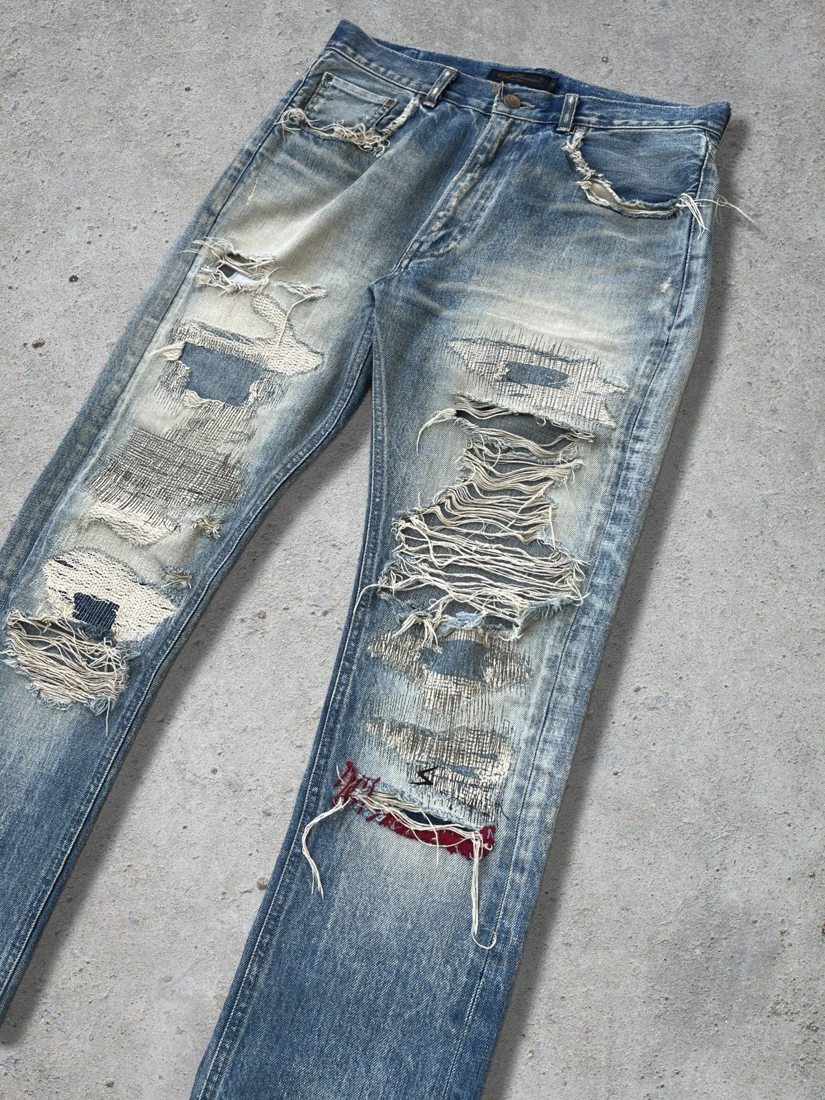 Undercover AW04 Undercover Red Yarn Denim Size US 31 - 2 Thumbnail