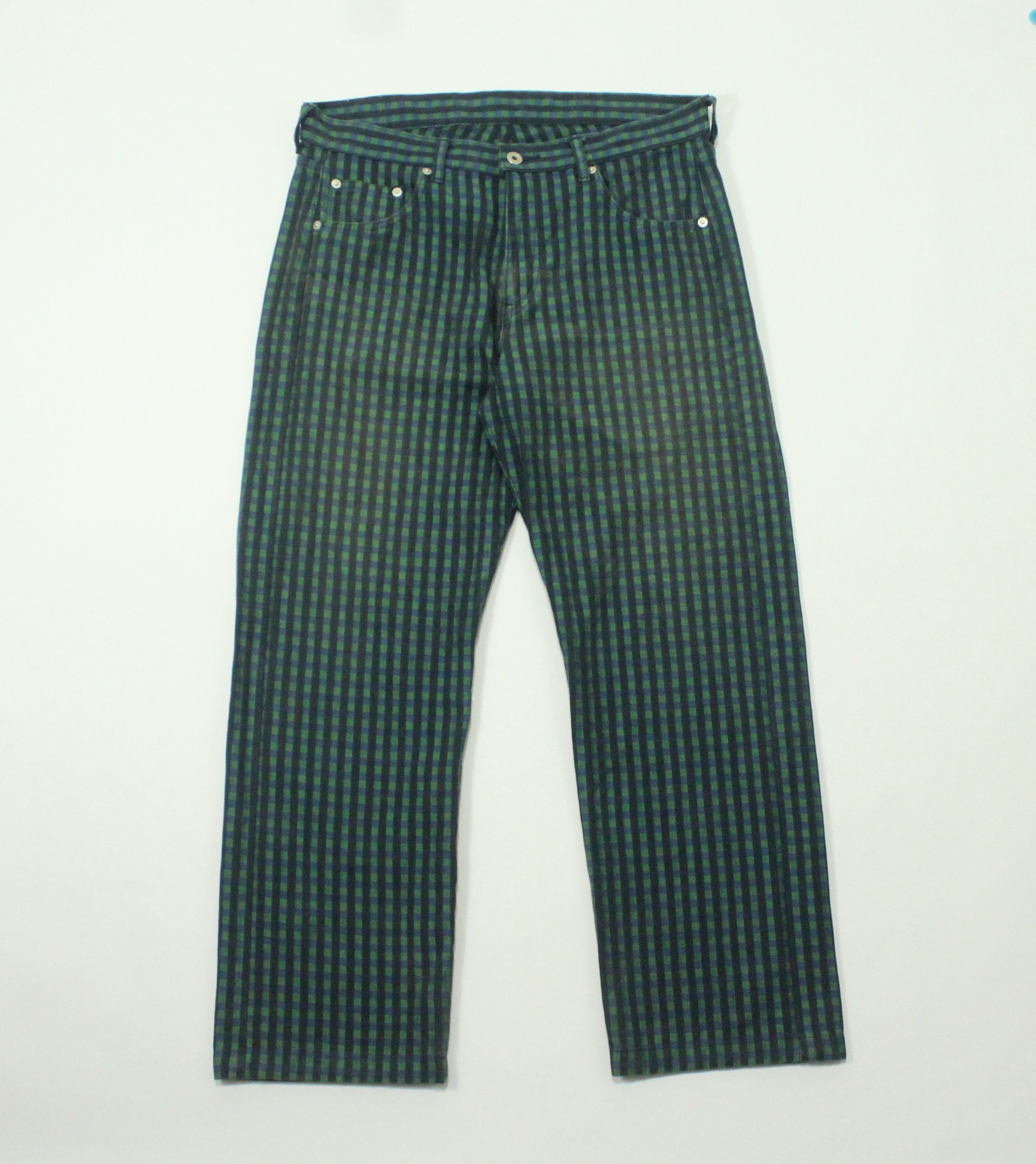 Neighborhood Vintage NEIGHBORHOOD Denim 2002 Woven Striped Plaid Size US 33 - 1 Thumbnail