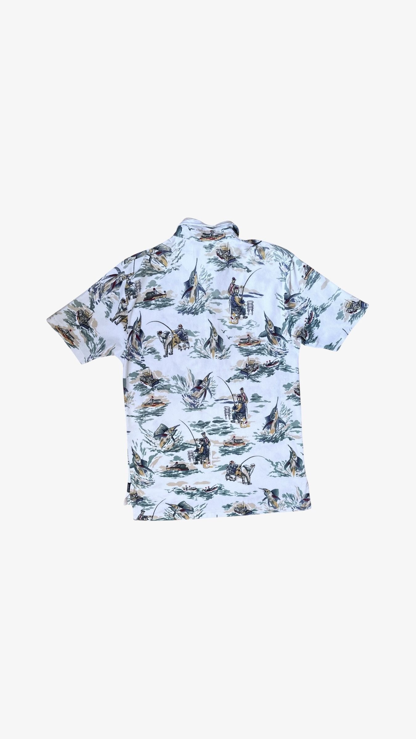 Ralph Lauren Vintage 90s Ralph Lauren Chaps Fishing Print Polo Shirt Size US L / EU 52-54 / 3 - 3 Thumbnail