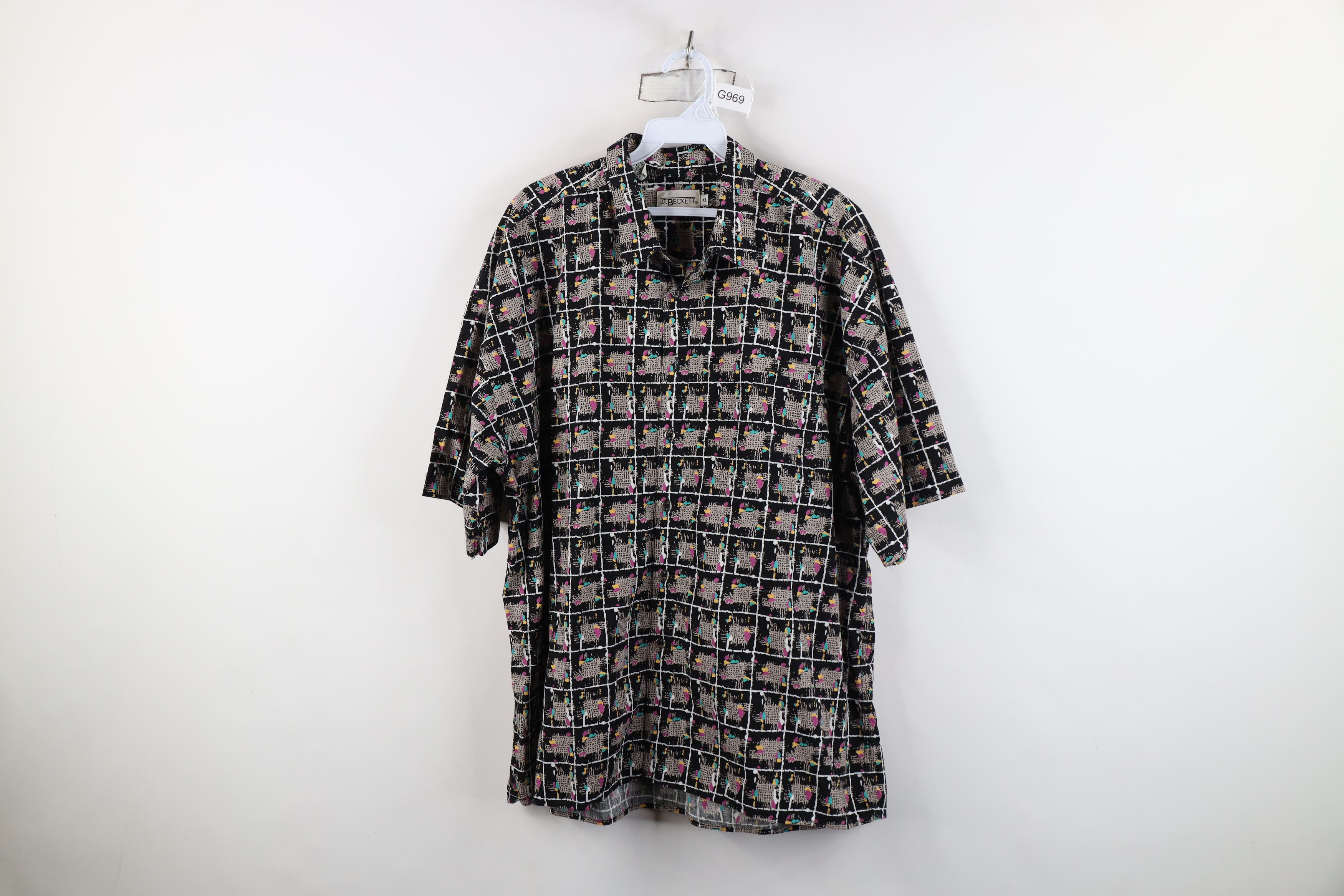 Vintage Vintage 90s Streetwear Paint Splatter Collared Button Shirt Size US XL / EU 56 / 4 - 1 Thumbnail