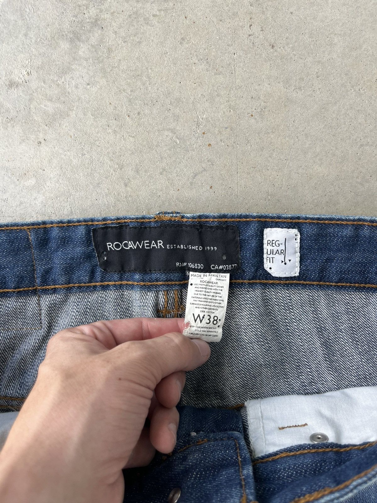 Rocawear Vintage Y2K Rocawear Embroidered Dark Wash Baggy Jeans Size US 38 / EU 54 - 6 Thumbnail