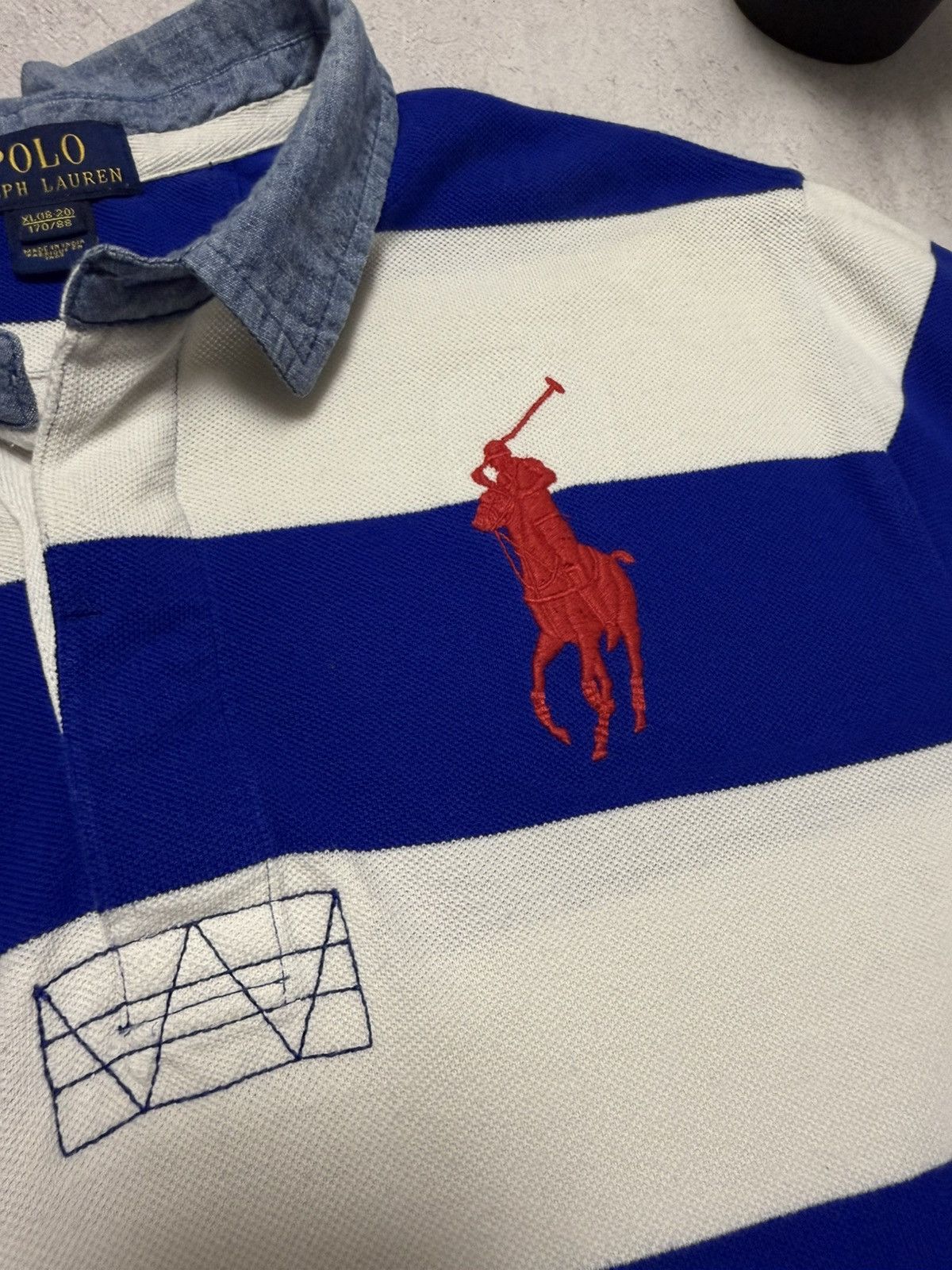 Vintage Vintage Polo Ralph Lauren Polo USA Flag Rugby Shirt Big Logo Size US M / EU 48-50 / 2 - 3 Thumbnail