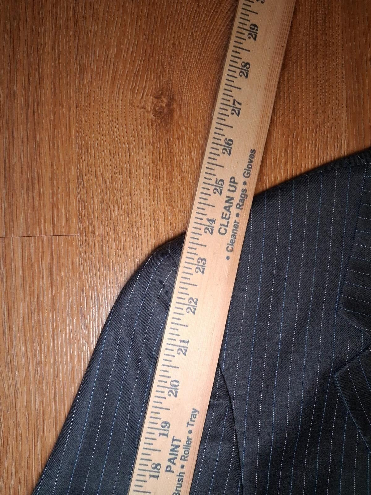 Stafford Stafford 2 Piece Suit Mens 40S 35x29 Gray Striped Wool Silk Size 40S - 12 Thumbnail