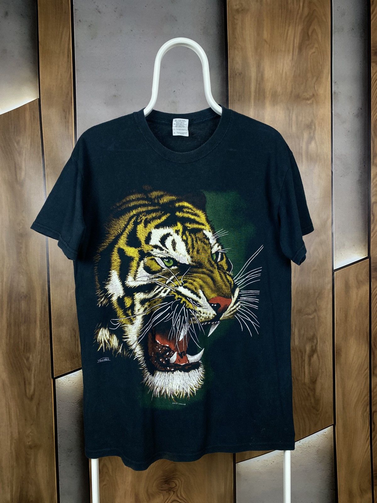 Vintage 🐅Vintage T-Shirt Tiger Zip It London Logo VTG Tee🐅 Size US M / EU 48-50 / 2 - 1 Thumbnail