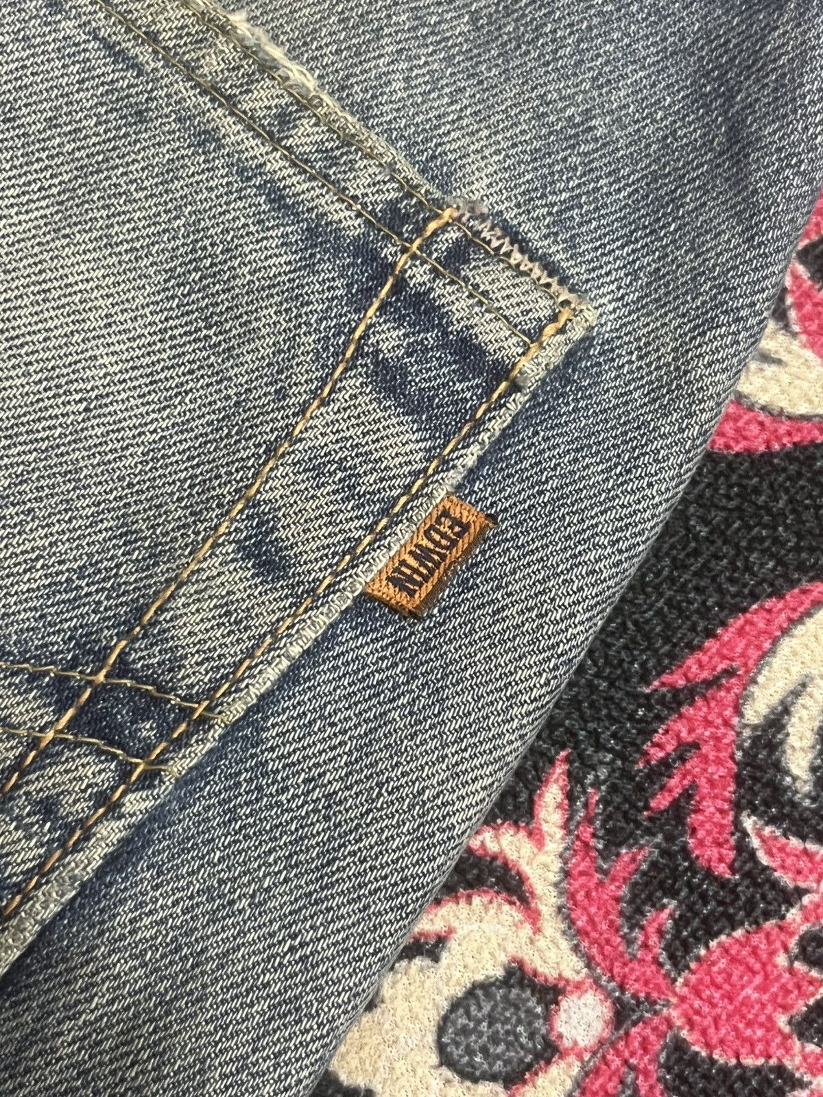 Kapital Vintage Edwin 505 Blue Wash Paint Splatter Rip Selvedge Jean Size US 30 / EU 46 - 10 Thumbnail