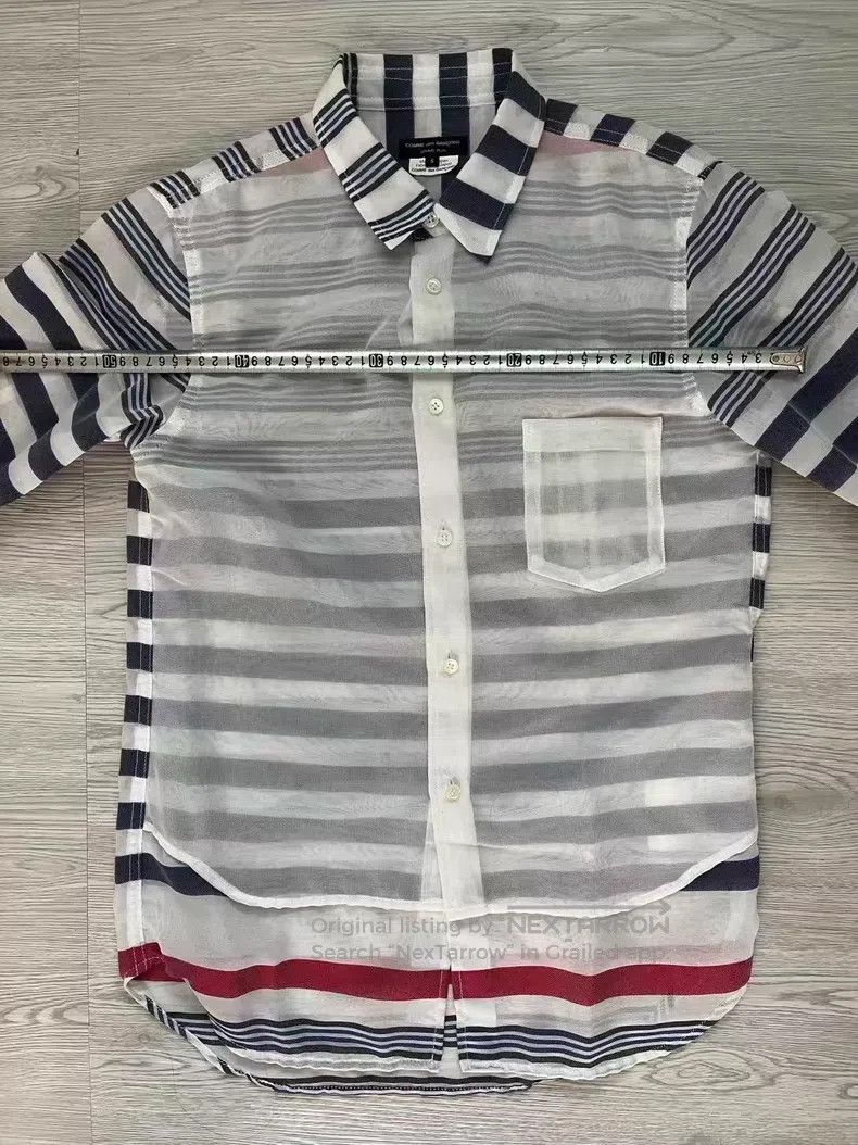Comme des Garcons Comme Des Garcons Tulle red and blue striped shirt Size US S / EU 44-46 / 1 - 7 Thumbnail