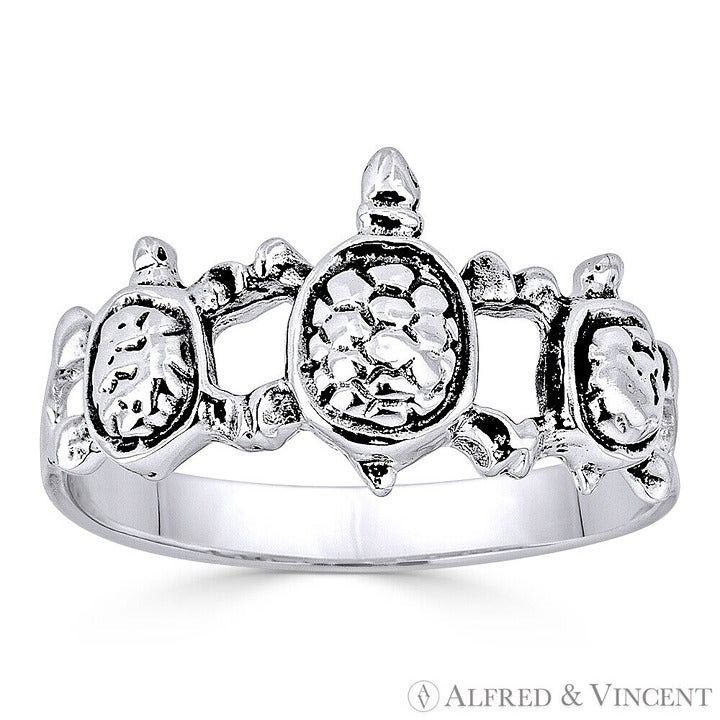 Other Triple Tortoise Charm Ring in .925 Sterling Silver Size 9 Size ONE SIZE - 1 Preview