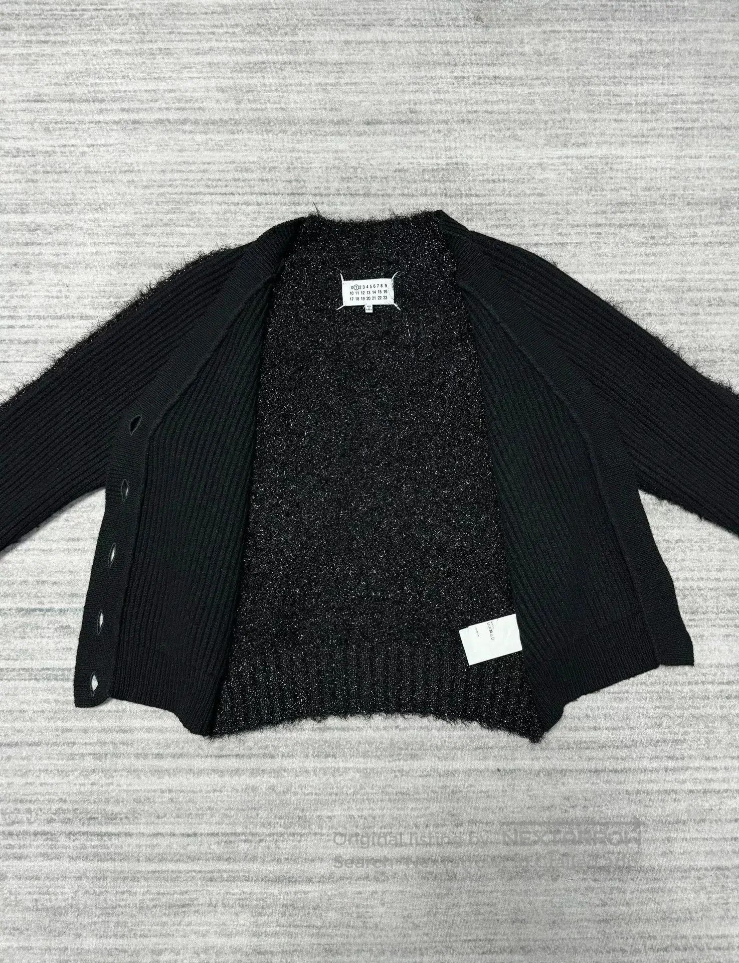 Maison Margiela black wool cardigan with silver sequins. Size S / US 4 / IT 40 - 3 Thumbnail