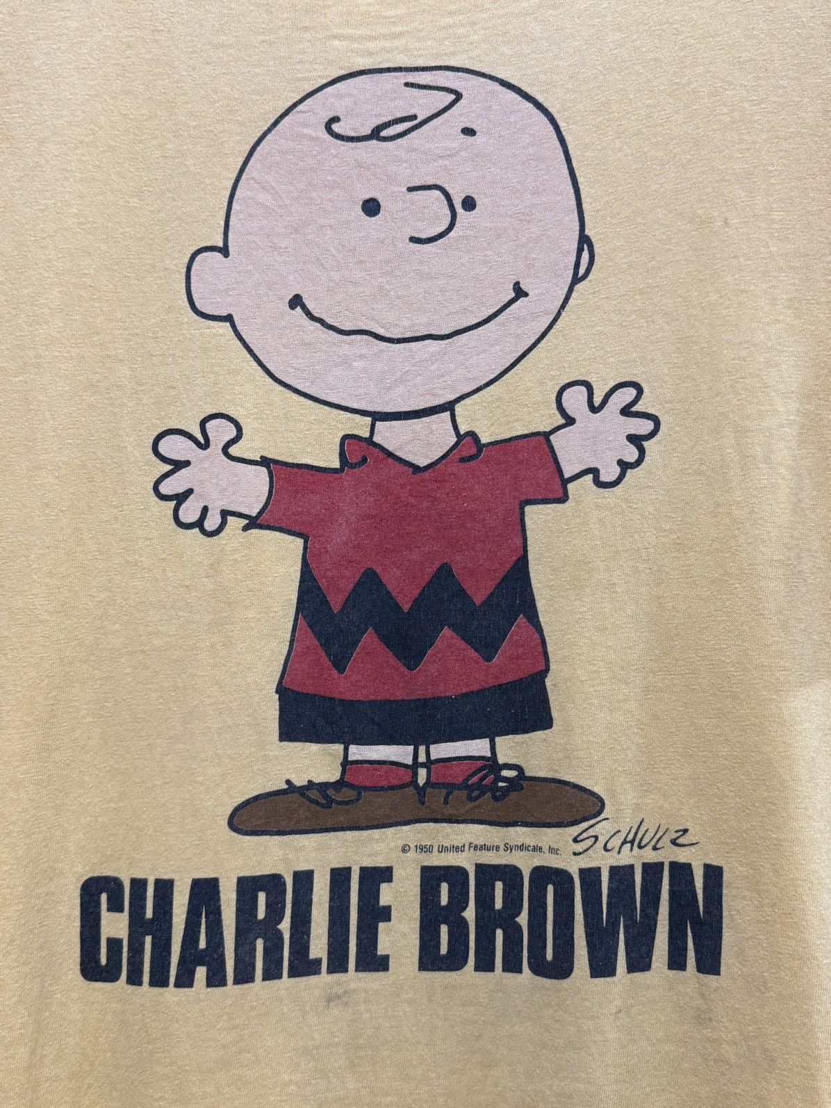 Cartoon Network × Vintage Vintage 90s Charlie Brown United Feuture Faded Tee Size US L / EU 52-54 / 3 - 2 Thumbnail