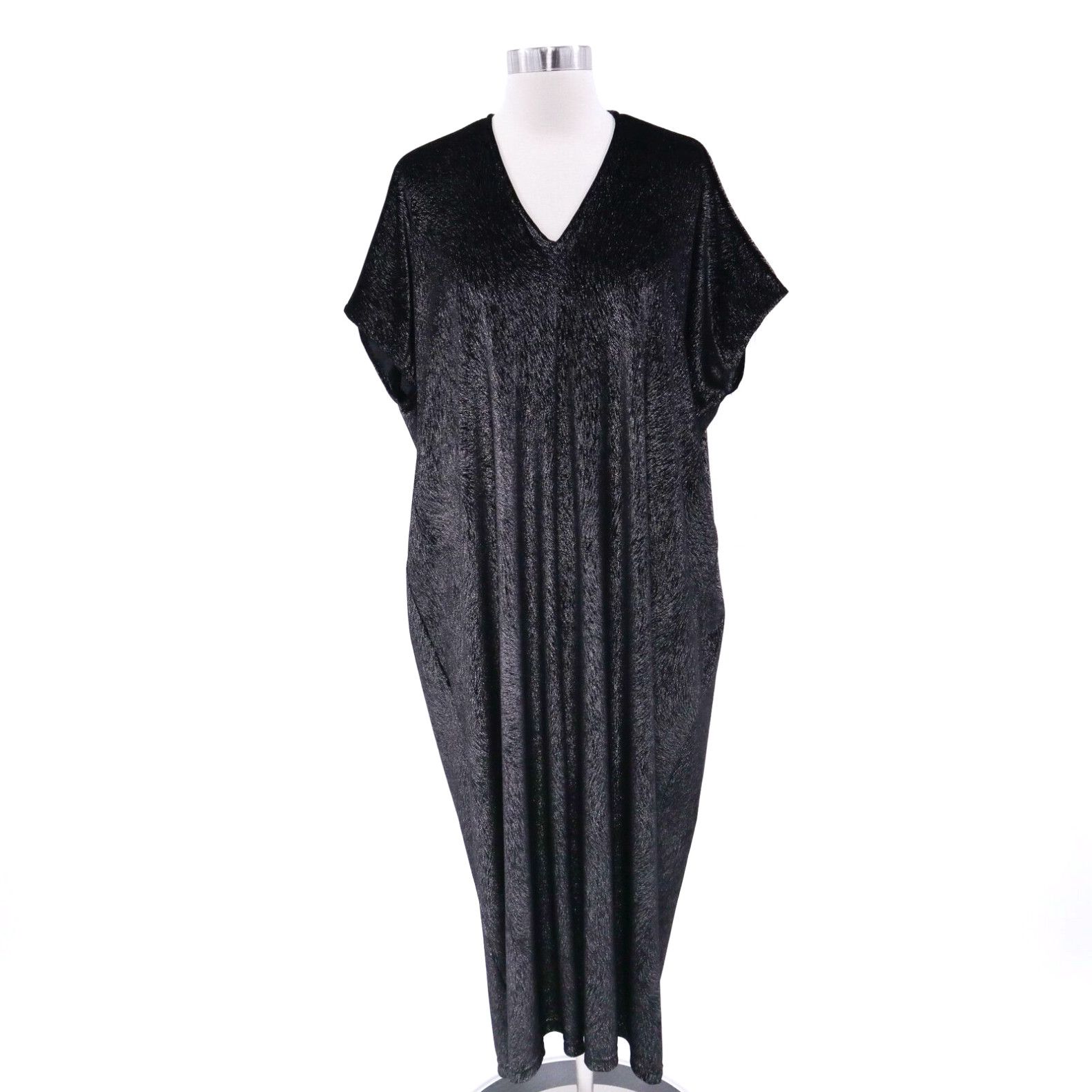 image of Bryn Walker Rowan Dress Maxi Kaftan New S Black Silver Metallic Velvet $198 in White, Women's (Size