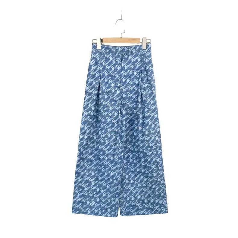 Other Fendi Blue bullet screen logo wide-leg trousers Size US 38 / EU 54 - 1 Thumbnail