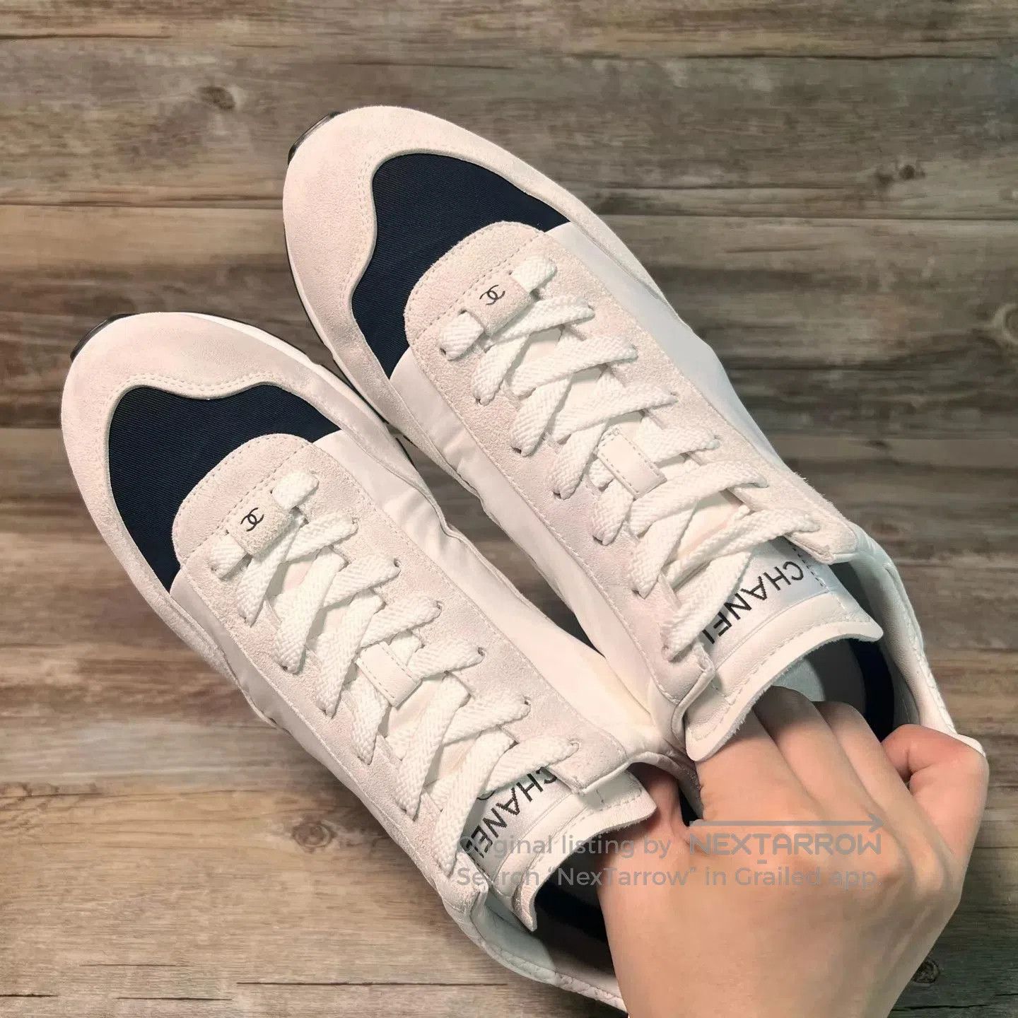 Chanel White Low-Top Sneakers Size 9. Size US 9 / EU 42 - 5 Thumbnail