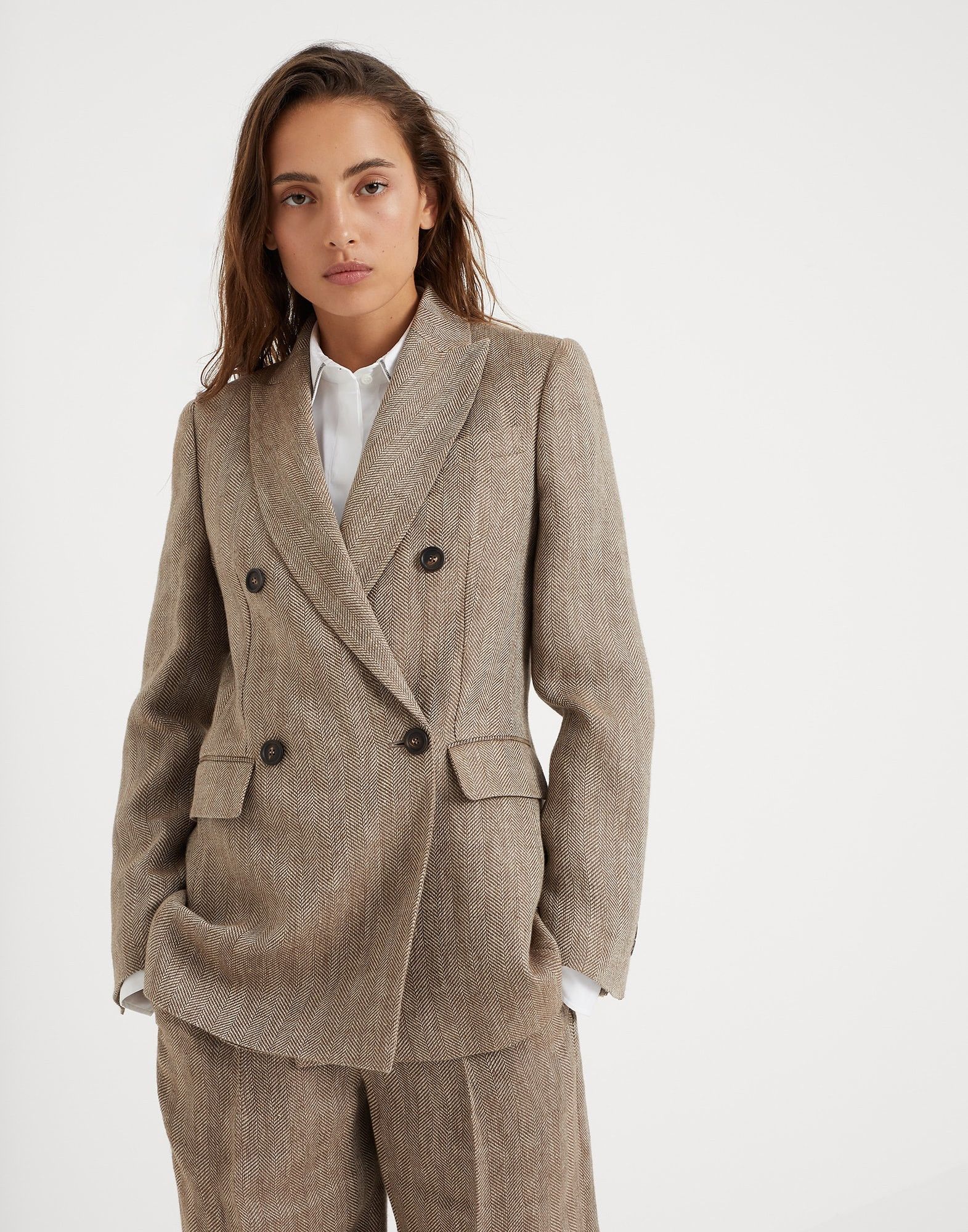 Brunello Cucinelli o1y0725 Blazer in Camel Size XXS / US 00 / IT 34 - 1 Thumbnail