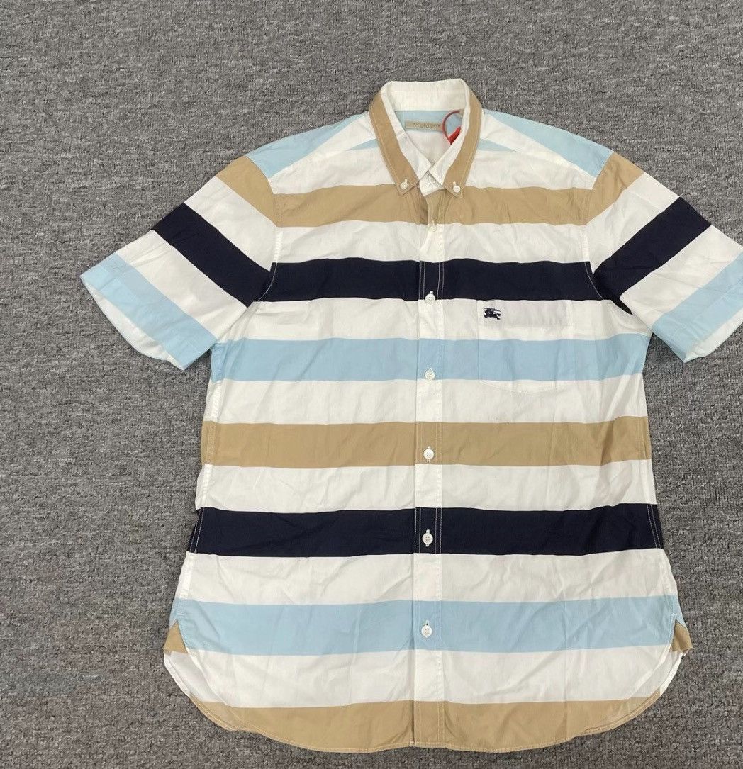 Burberry BURBERRY Striped Short-Sleeve Shirt J16 Size US M / EU 48-50 / 2 - 1 Thumbnail