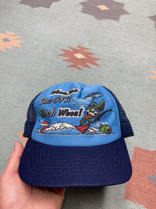 Vintage Vintage 90s Fishing Slogan Trucker Hat One Size