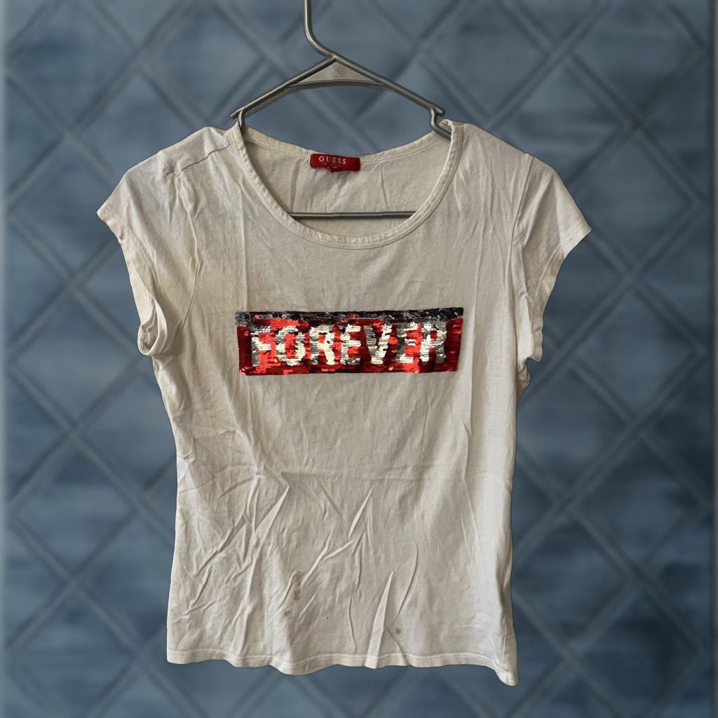 Guess GUESS Logo Graphic Logo T-Shirt women’s White Medium crew Neck Size M Size M / US 6-8 / IT 42-44 - 1 Thumbnail