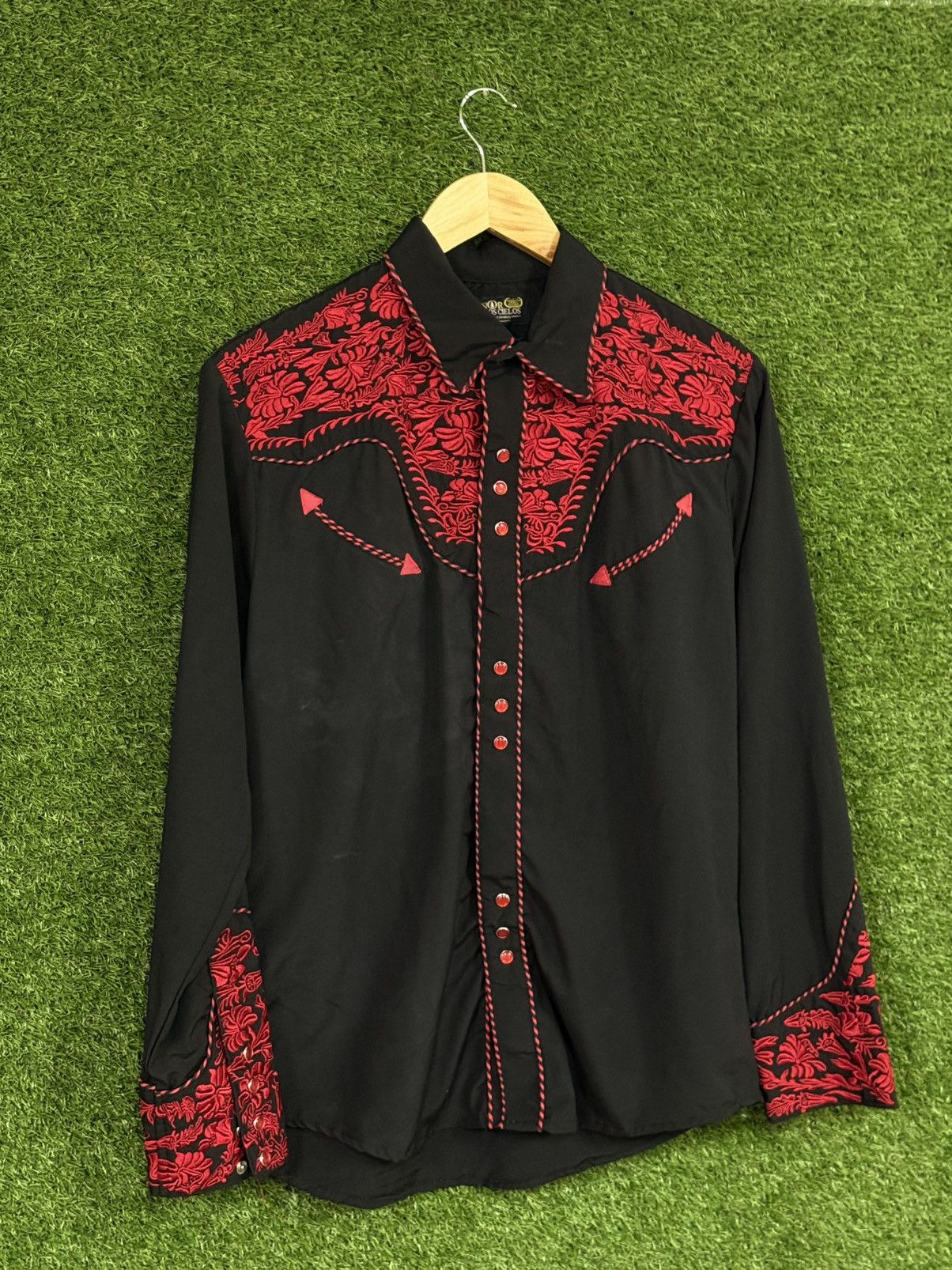 Vintage Vintage Cowboy Embroidery Western Yoke Black Shirt Medium Size US M / EU 48-50 / 2 - 1 Thumbnail