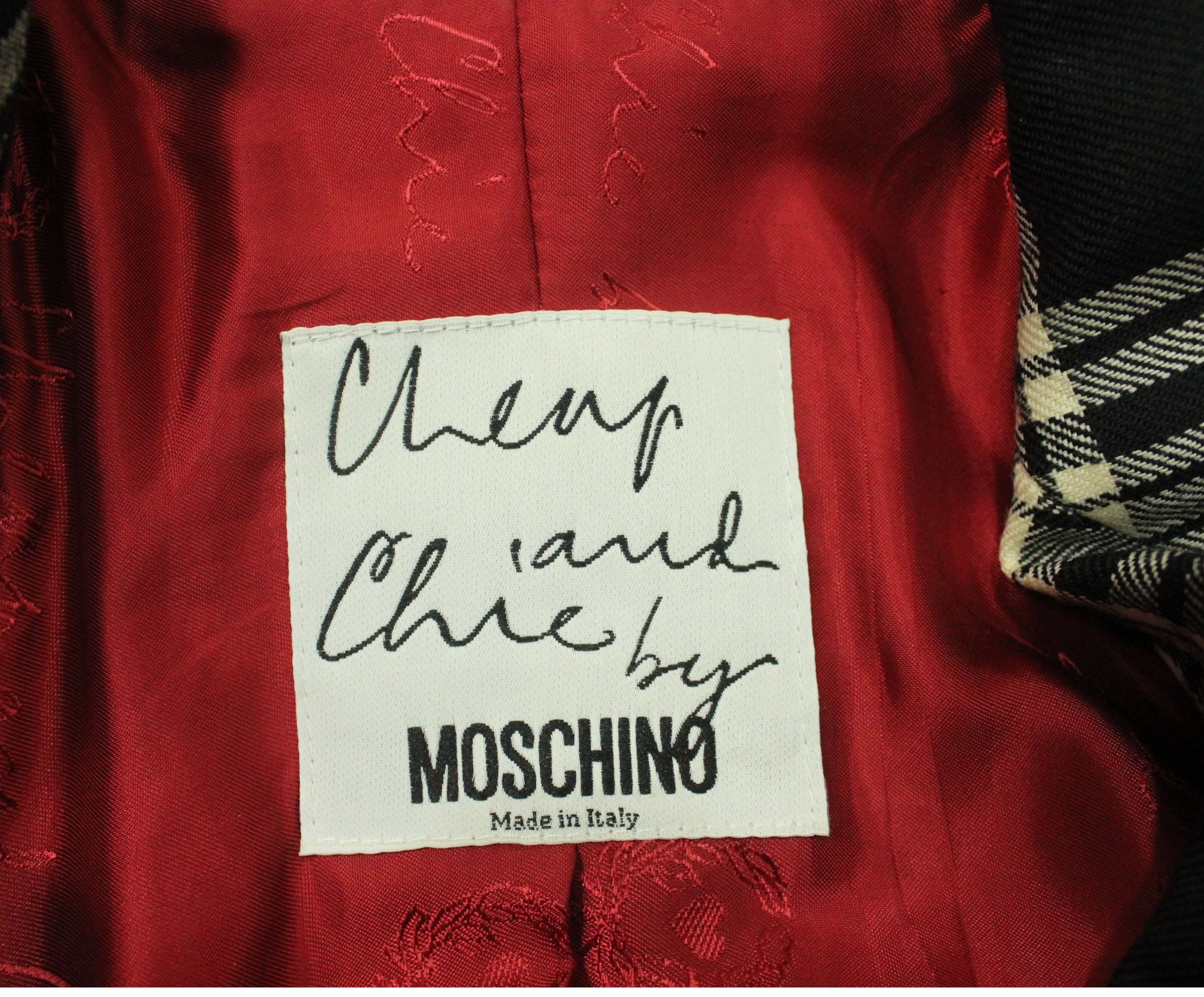 Moschino × Vintage Vintage 90s MOSCHINO CHEAP AND CHIC Jacket Tartan Love Size M / US 6-8 / IT 42-44 - 11 Thumbnail