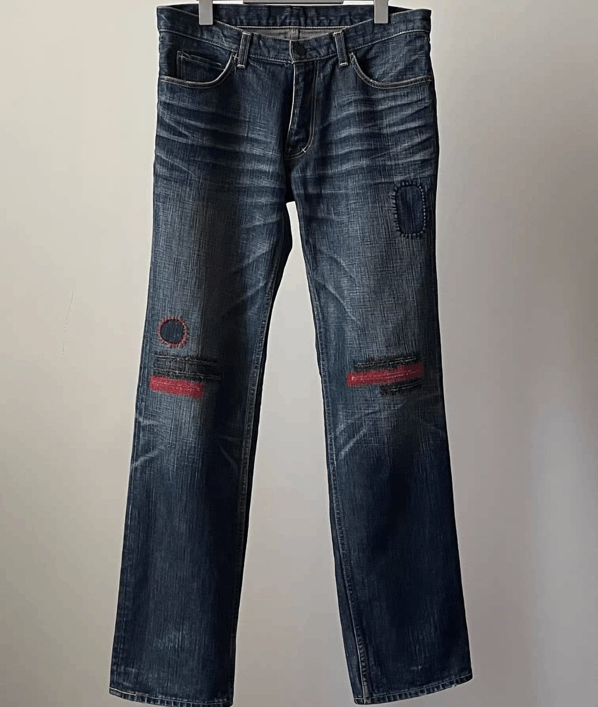 Number (N)ine Number (N)ine Sz 3x30 Number Nine 05SS Red Patches Distres Size US 32 / EU 48 - 1 Thumbnail