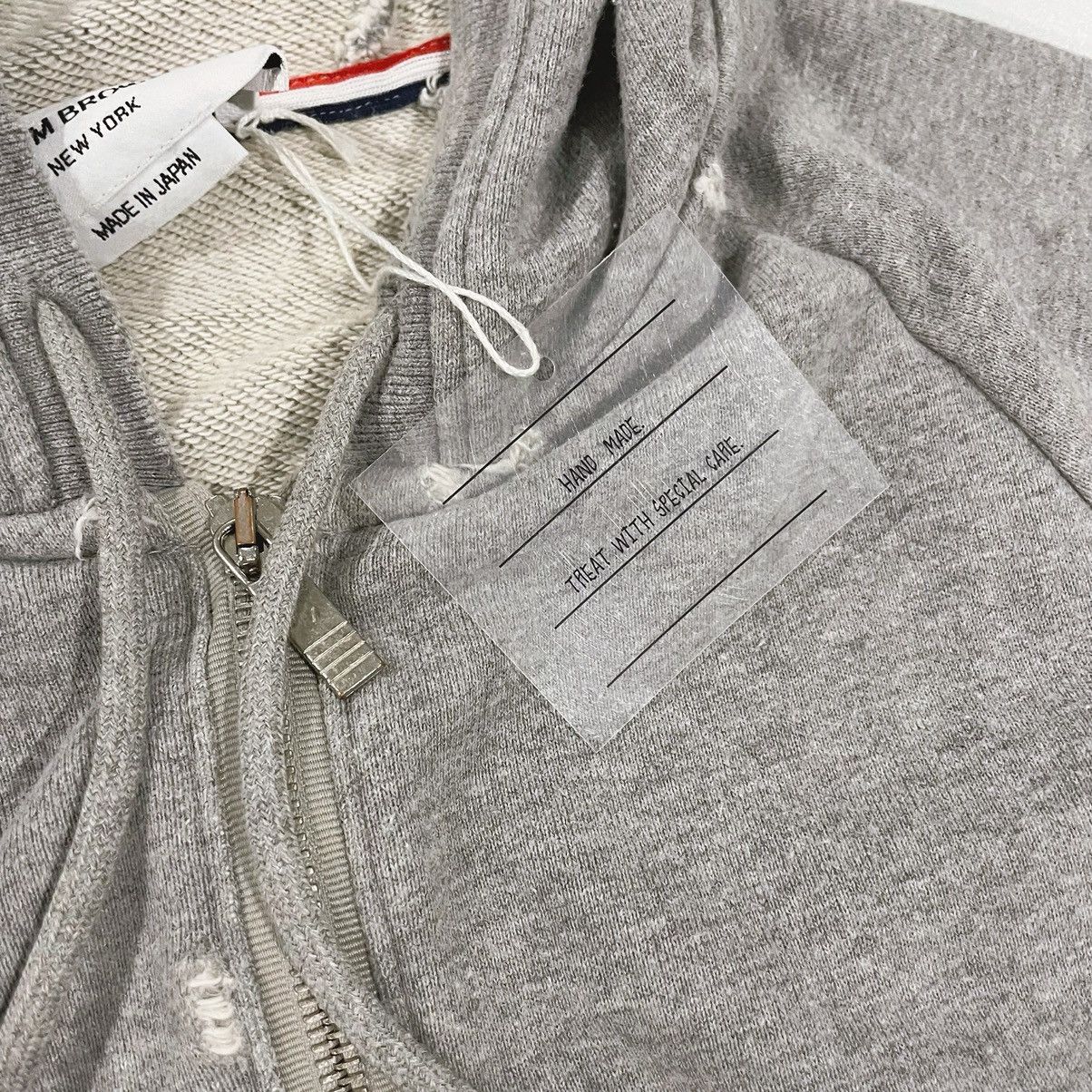 Thom Browne Thom Browne Engineered 4-Bar hand made crush zipped hoodie Size US XS / EU 42 / 0 - 4 Thumbnail