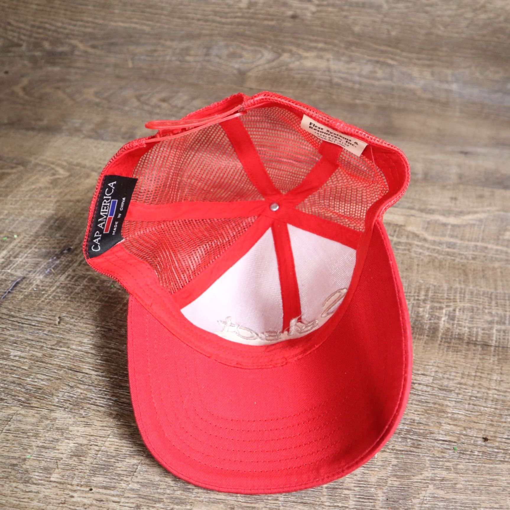 Vintage RED Hat Cap Adult Adjustable Hat Mens Adjustable Red Baseball Cap Size ONE SIZE - 6 Thumbnail