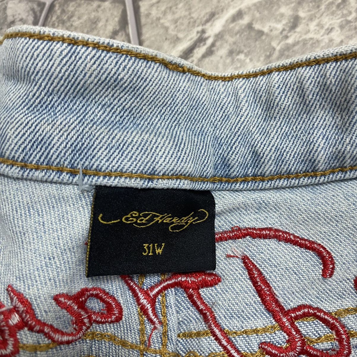 Ed Hardy Vintage Ed Hardy Jeans Y2K Flared Jeans Size 31" - 7 Thumbnail