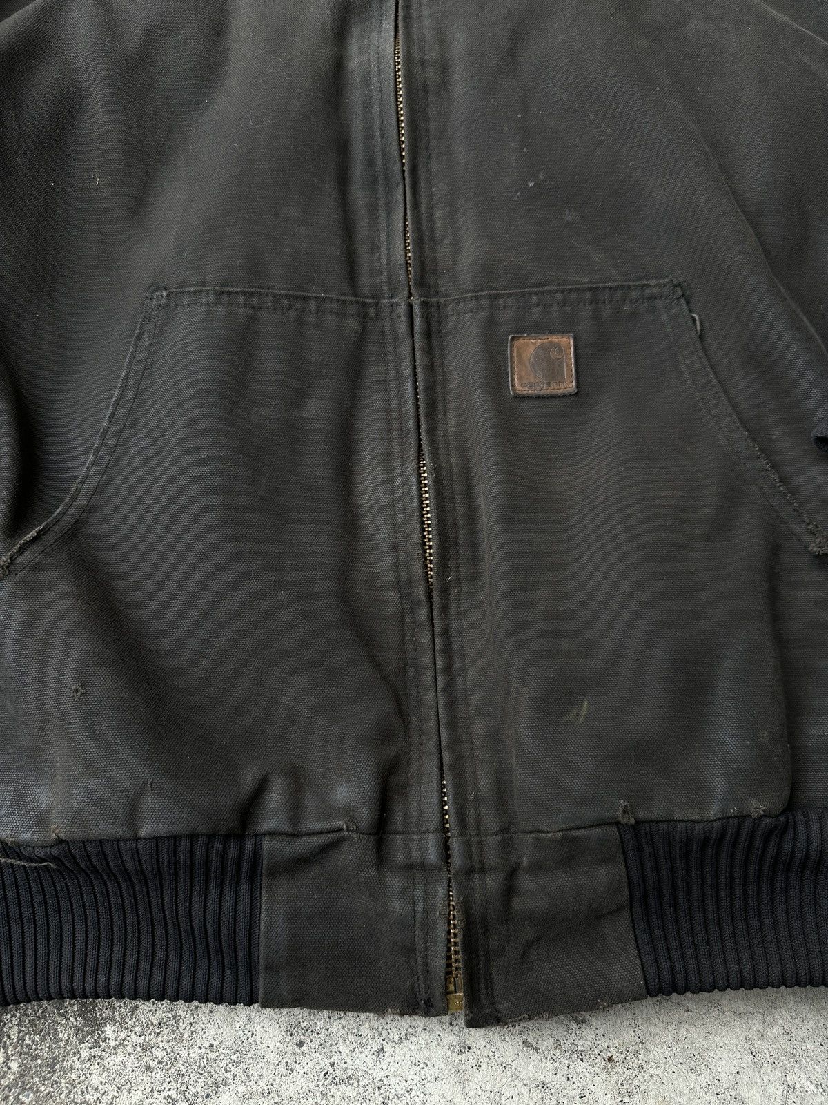 Carhartt Carhartt Hooded work Jacket Faded Black Dirty worn trashed Size US XL / EU 56 / 4 - 7 Thumbnail