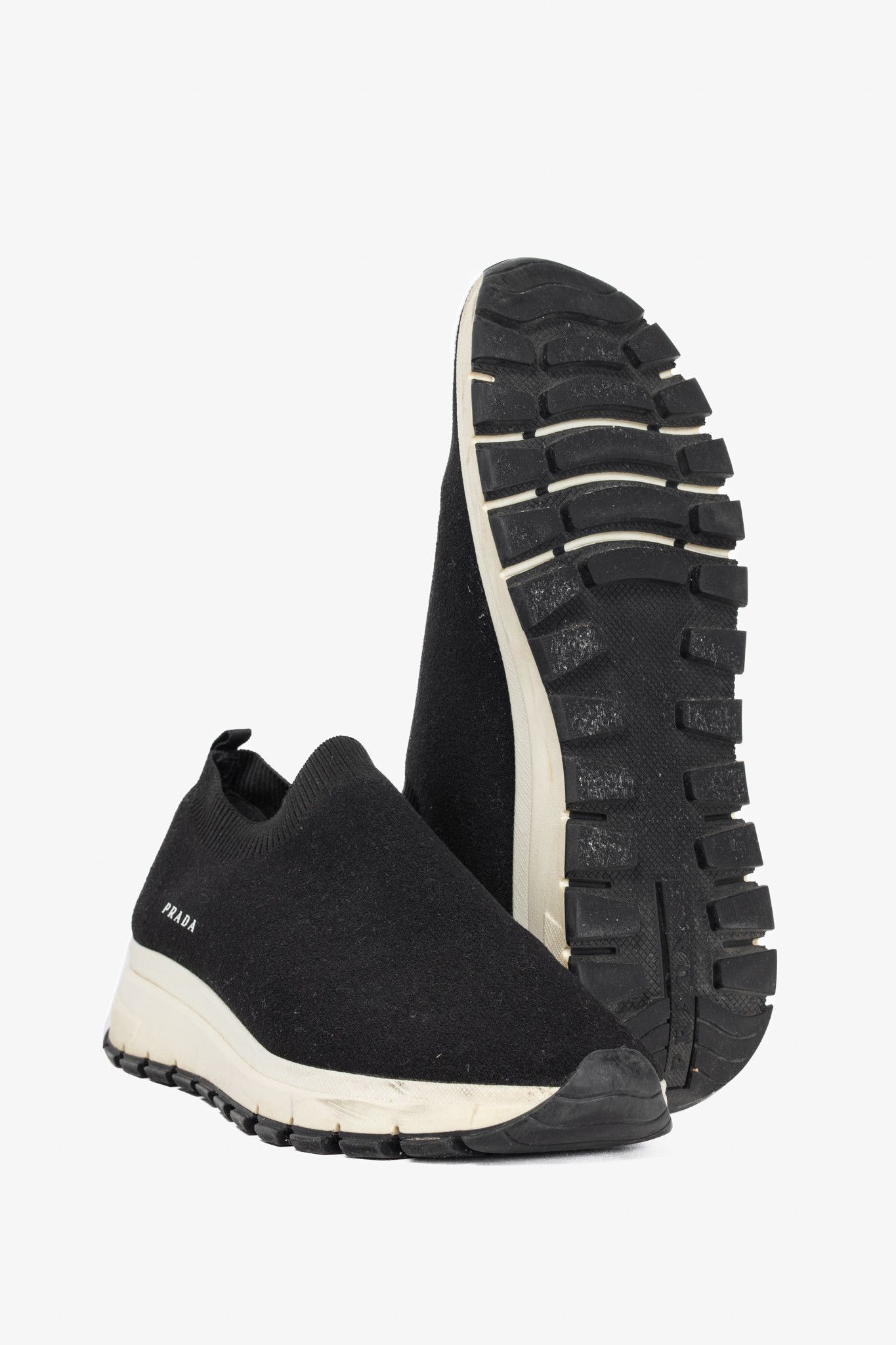 Prada Prada Black Knit Slip-On Sock Sneakers Size US 9.5 / IT 39.5 - 4 Thumbnail