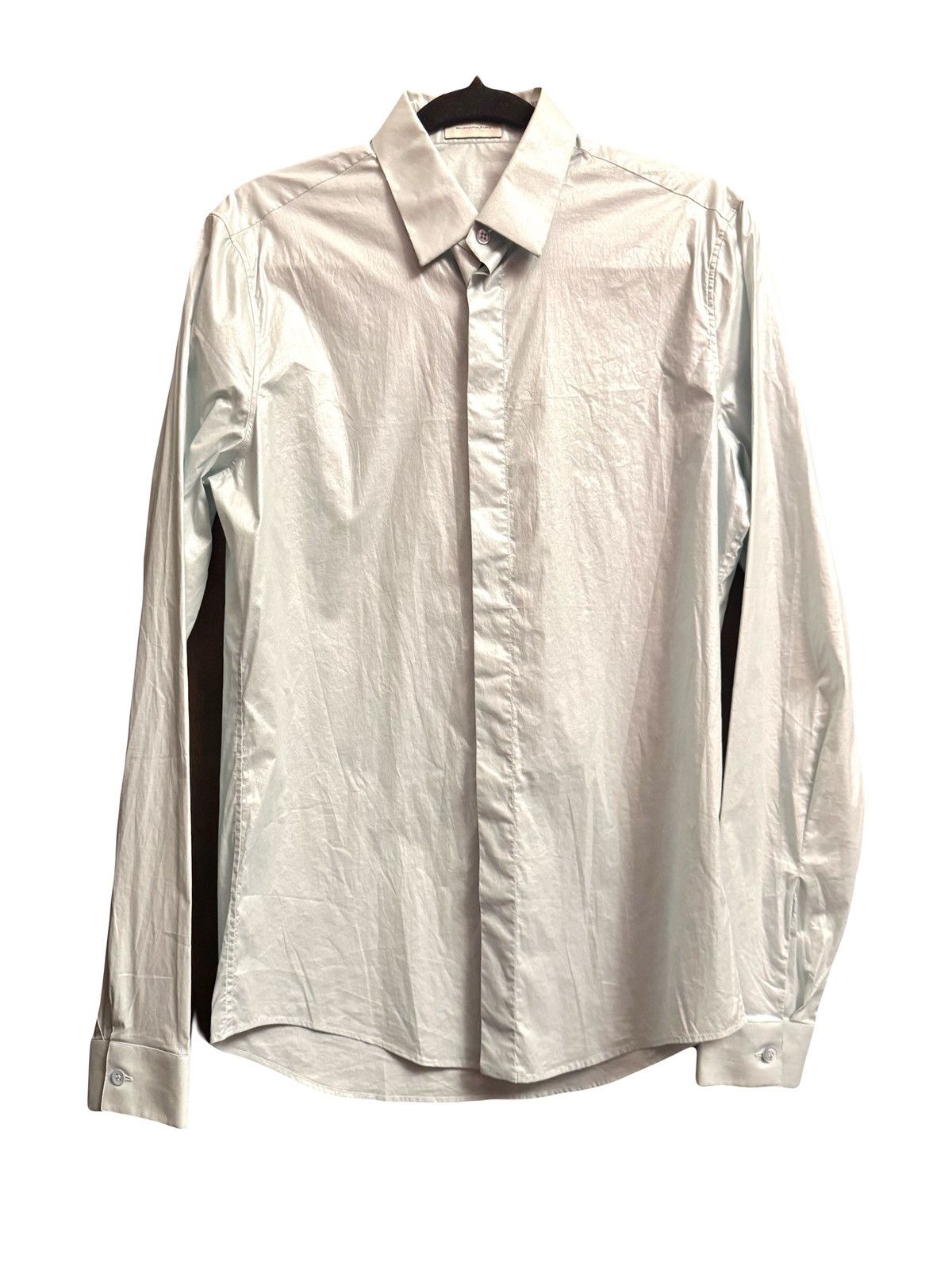 Balenciaga balenciaga light blue mother of pearls shirt Size US S / EU 44-46 / 1 - 1 Thumbnail