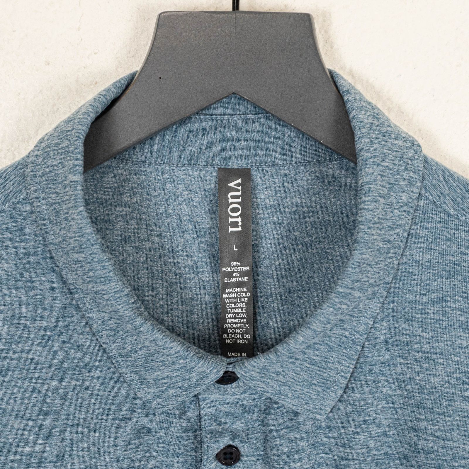 Vuori Vuori Men's Strato Tech Polo Shirt Light Heather Blue L Size US L / EU 52-54 / 3 - 4 Thumbnail