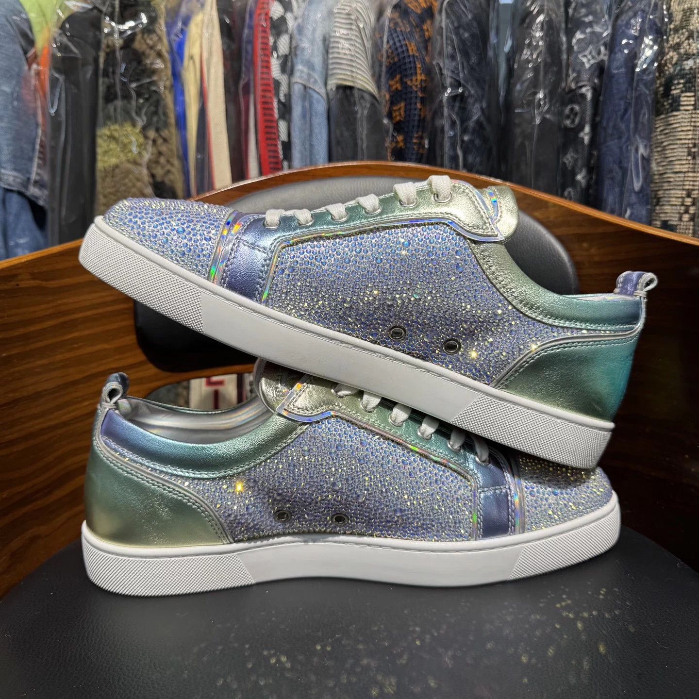 Christian Louboutin CL Red Sole Full Diamond Multicolor 45 Like New Size US 12 / EU 45 - 8 Thumbnail