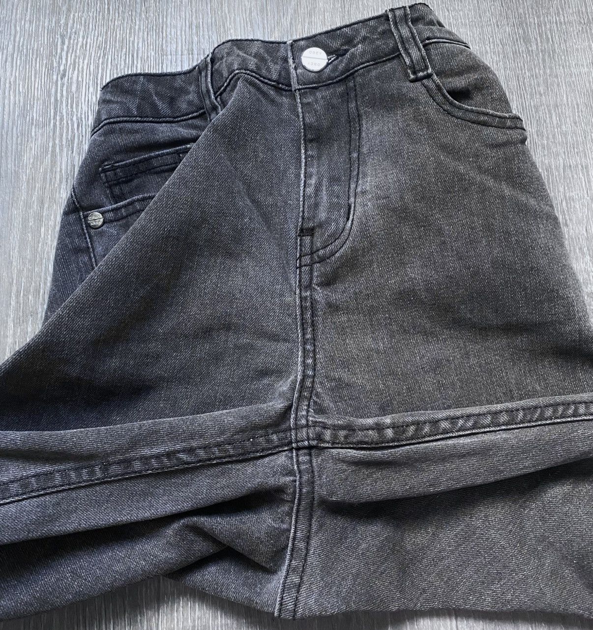 Obey Women’s Obey Worldwide Torn Distress Gray Cotton Jeans Denim Size 26" / US 2 / IT 38 - 19 Thumbnail