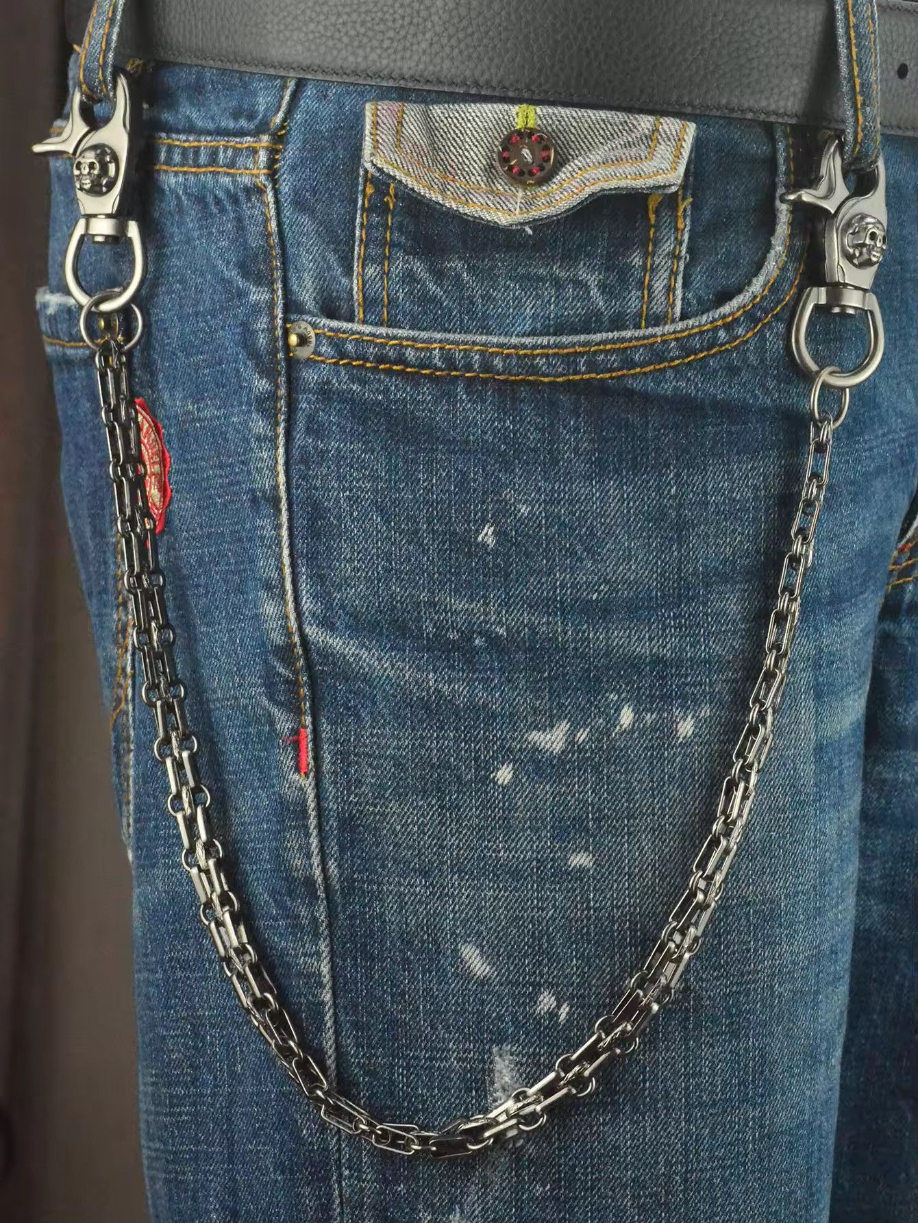 Other Vintage Skull Pattern Head Wallet Chain Size ONE SIZE - 1 Thumbnail